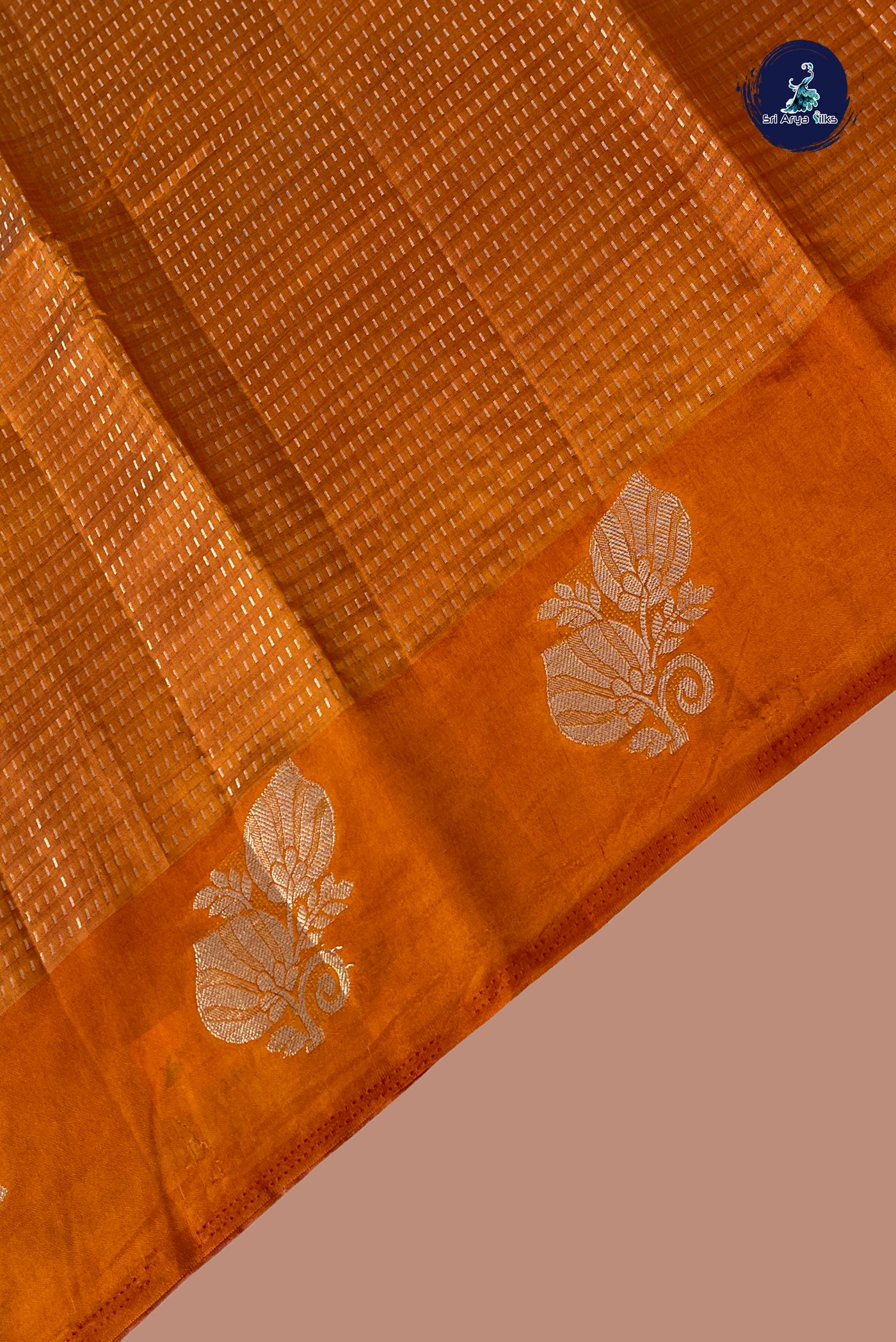 Honey Brown  Semi Tussar Saree With Zari Woven Pattern