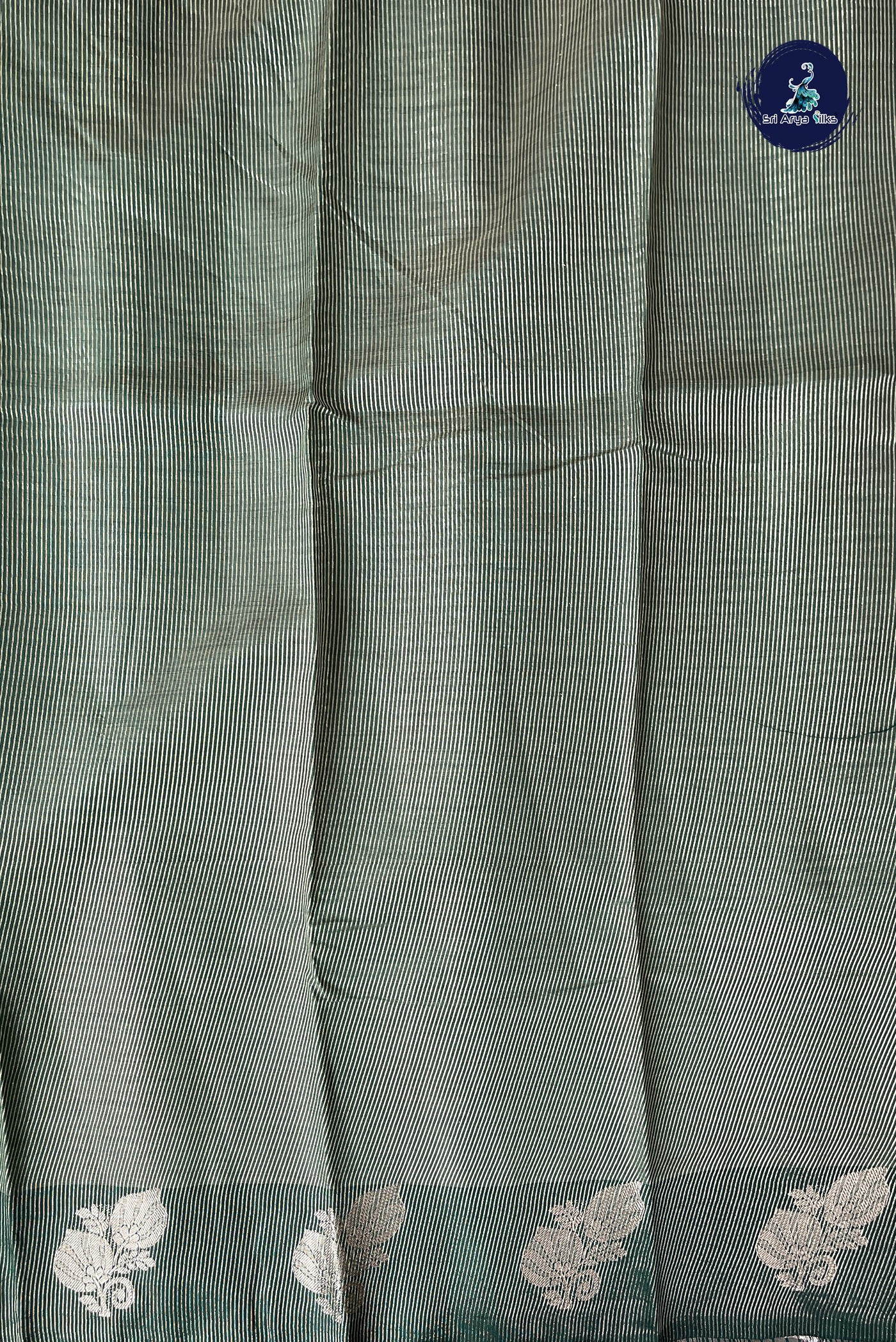 Green Semi Tussar Saree With Zari Woven Pattern