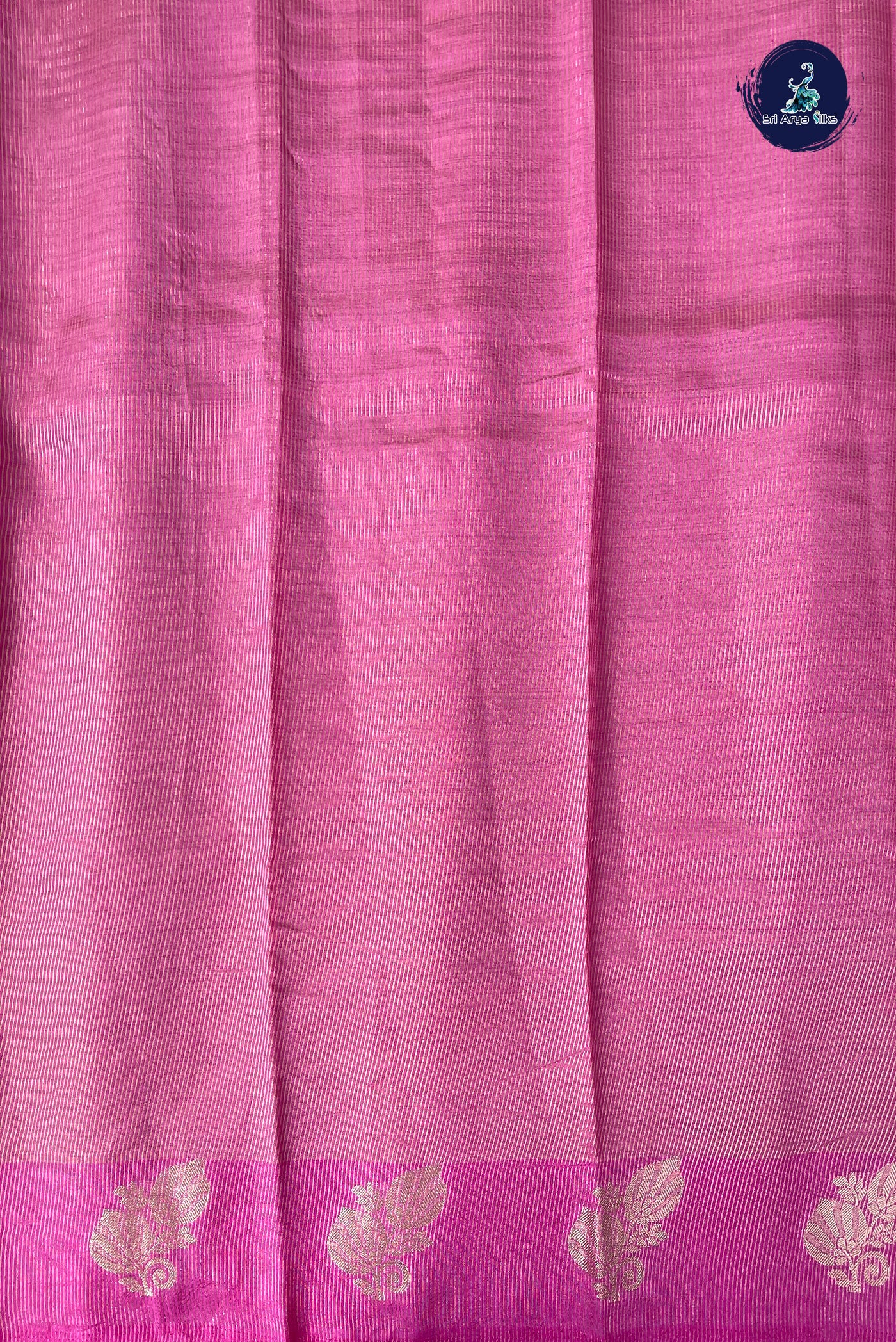 Pink Semi Tussar Saree With Zari Woven Pattern