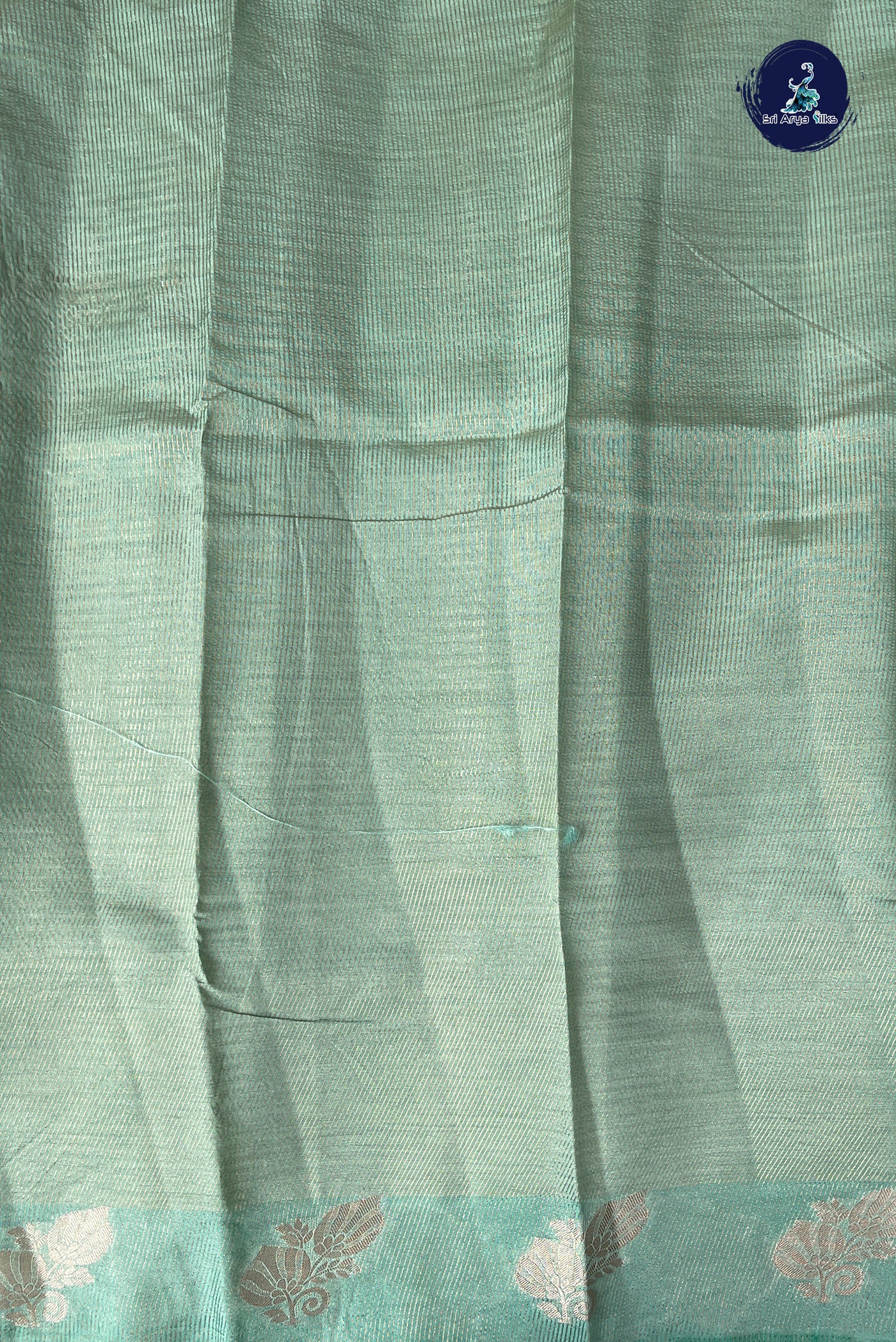 Pastel Green Semi Tussar Saree With Zari Woven Pattern