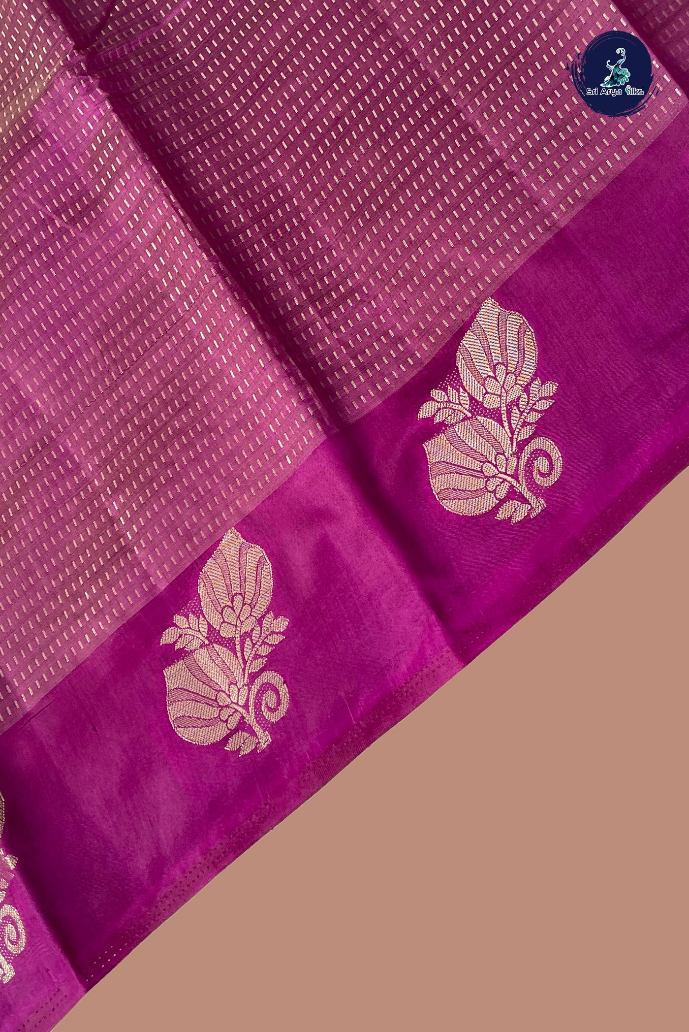 Jamun Semi Tussar Saree With Zari Woven Pattern