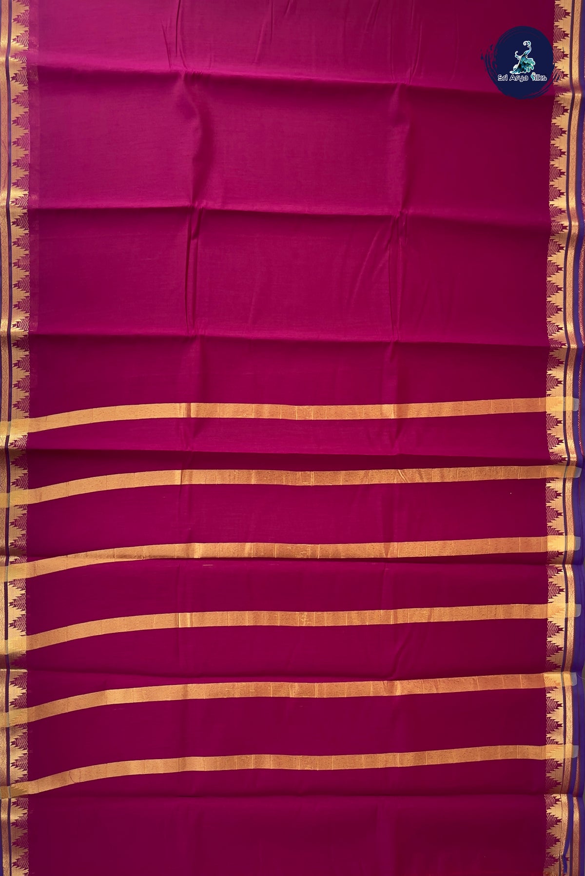 BeetRoot Shade Budget Semi Silk Cotton Saree With Plain Pattern