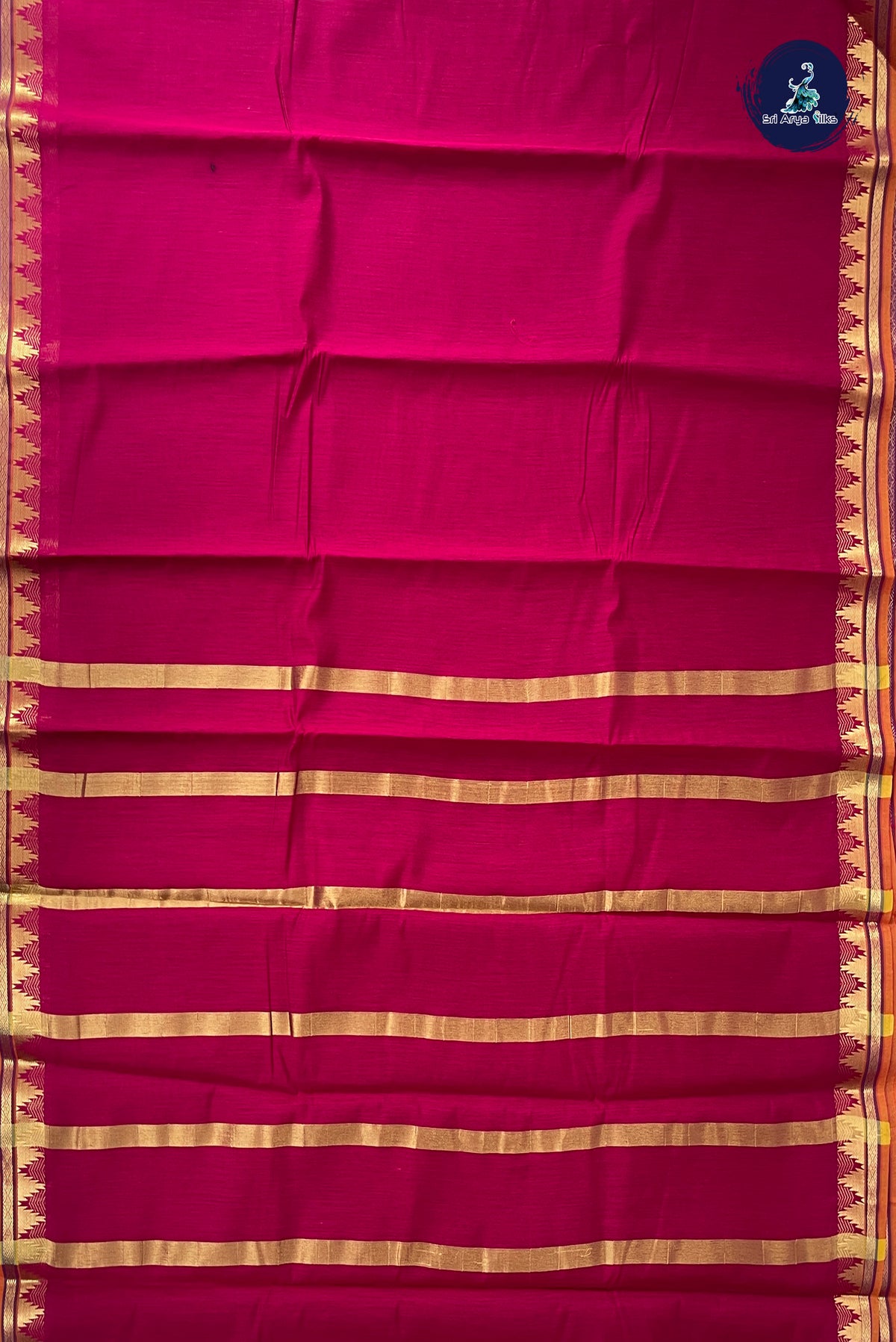 BeetRoot Shade Budget Semi Silk Cotton Saree With Plain Pattern