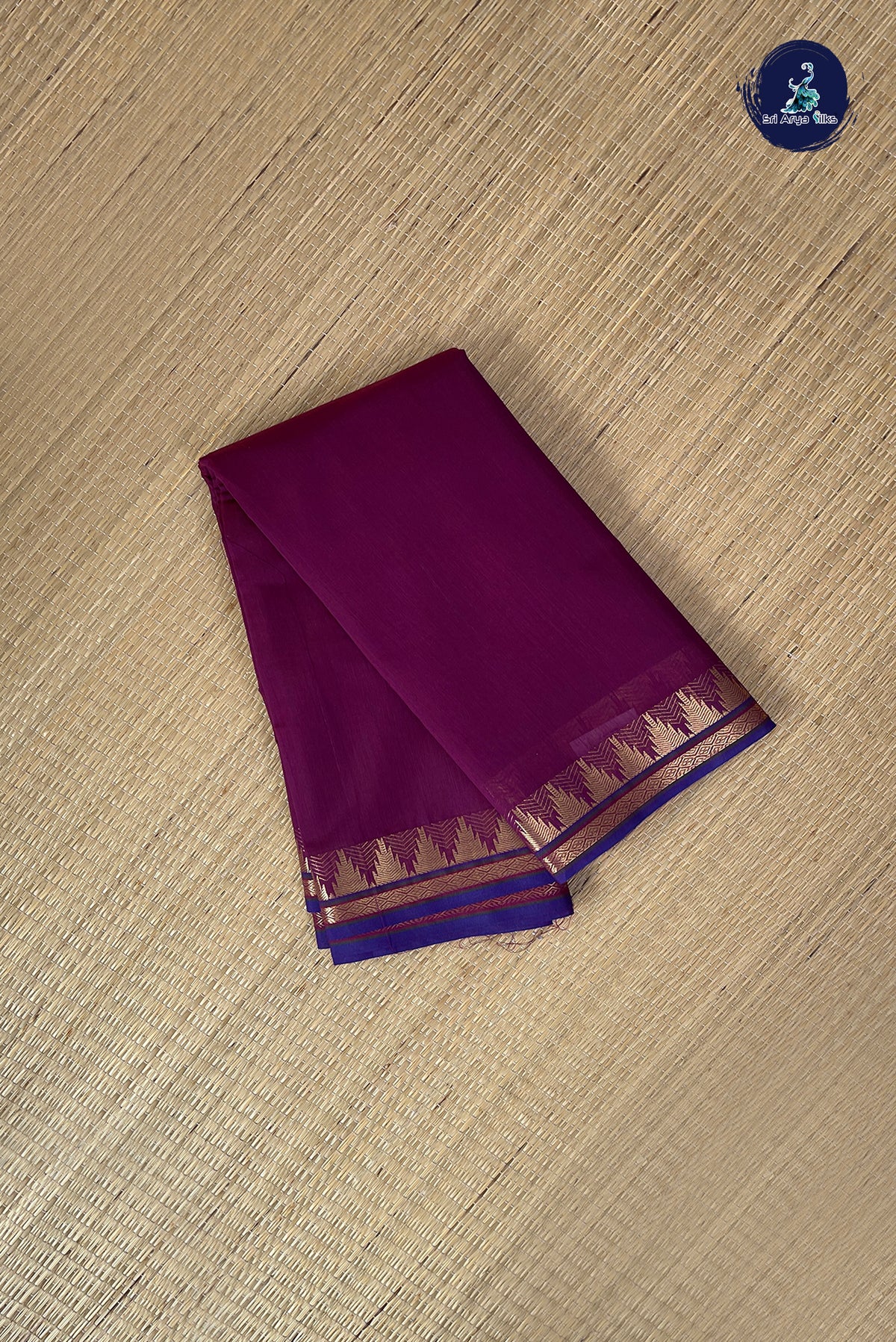 Pinkish Maroon Budget Semi Silk Cotton Saree With Plain Pattern