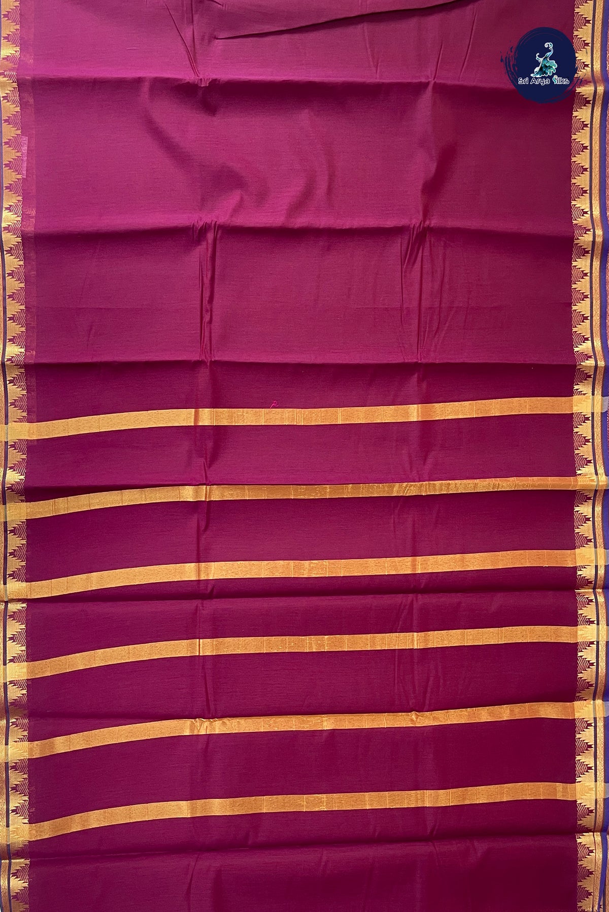 Pinkish Maroon Budget Semi Silk Cotton Saree With Plain Pattern