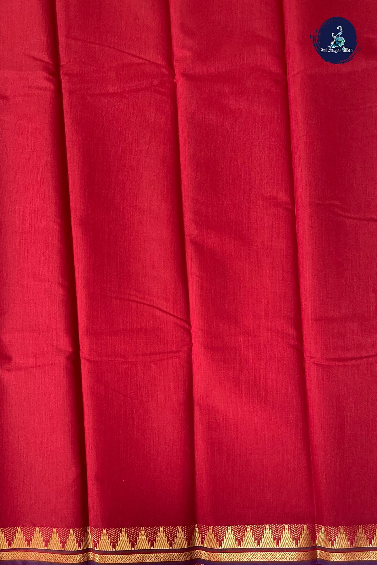 Maroon Budget Semi Silk Cotton Saree With Plain Pattern