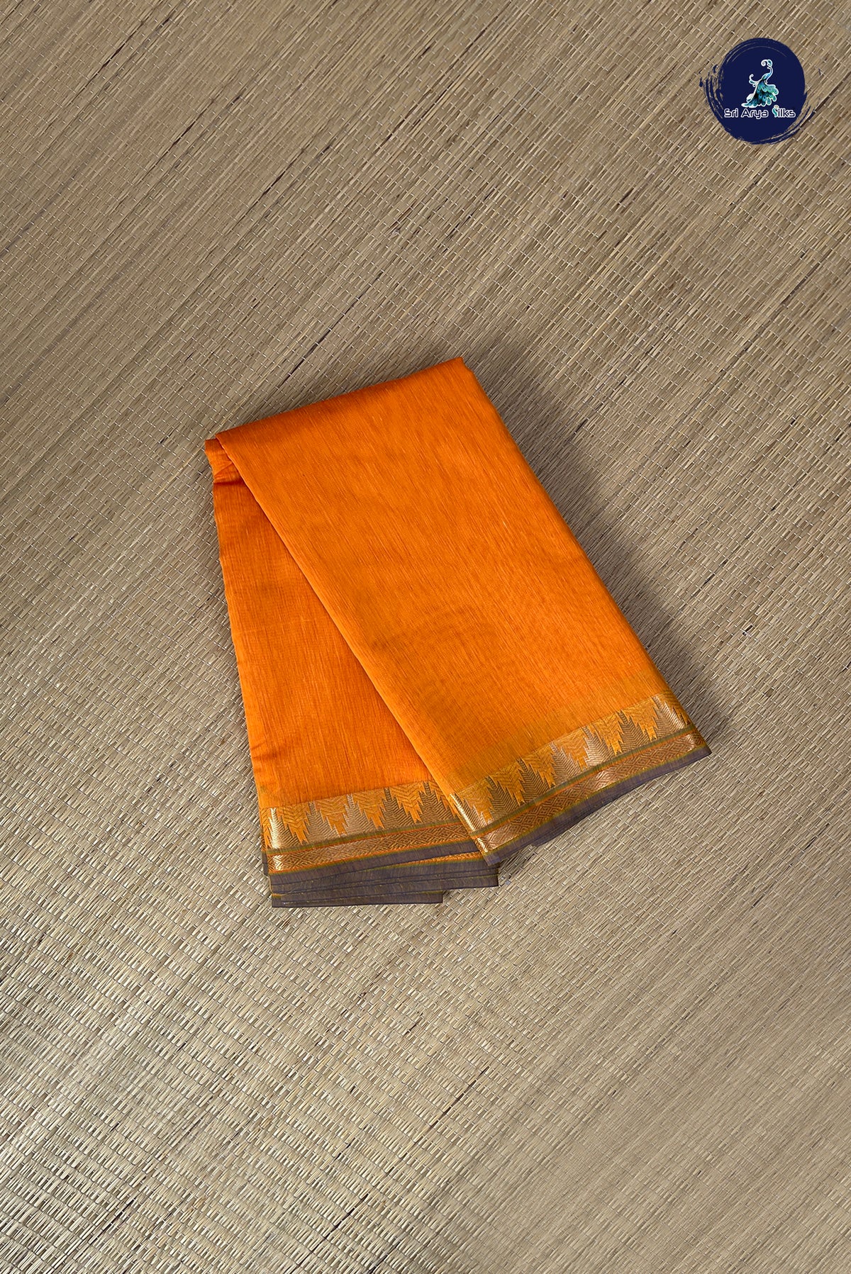 Yellow Budget Semi Silk Cotton Saree With Plain Pattern