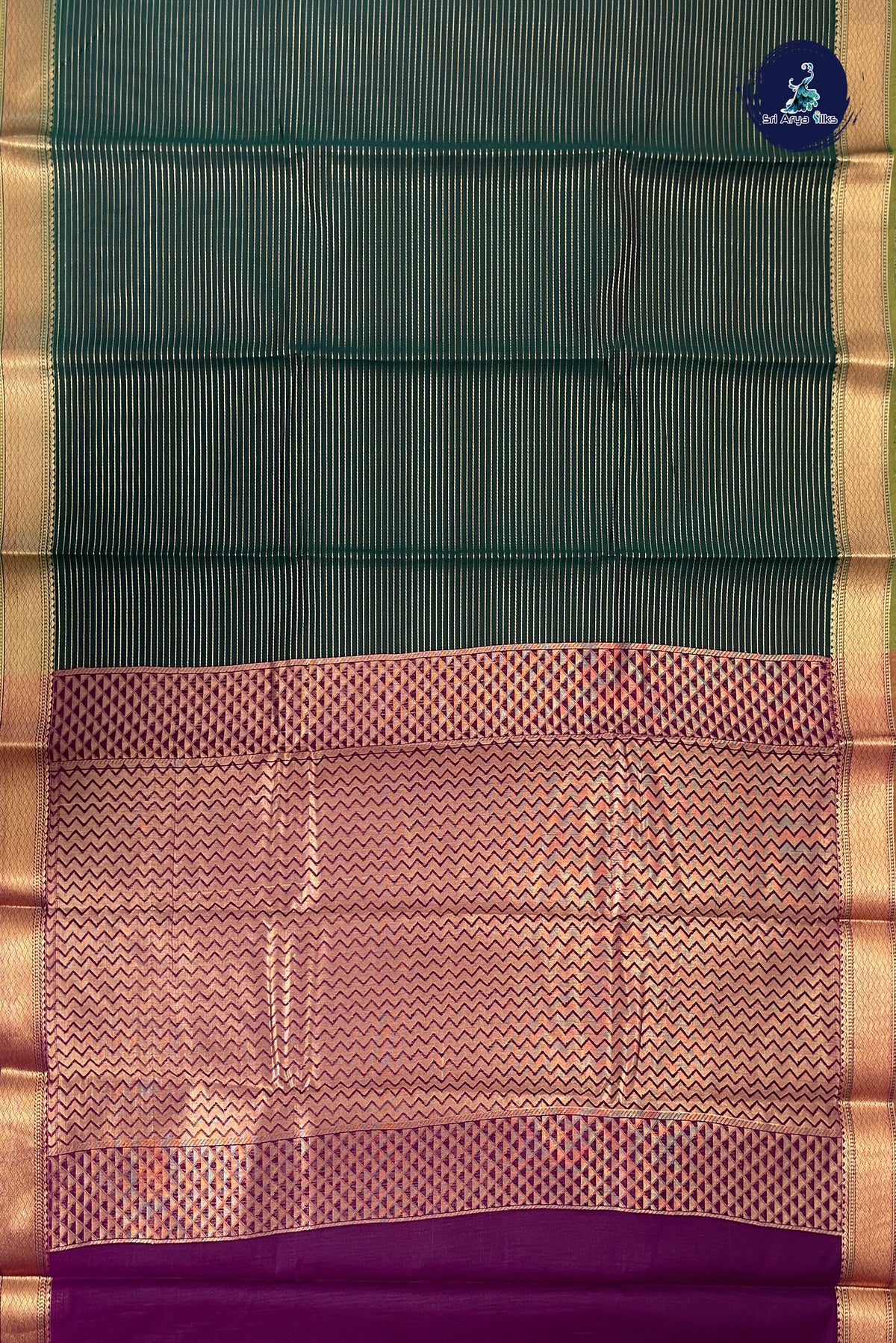 Dark Green Budget Semi Silk Cotton Saree With Vaira Oosi Pattern