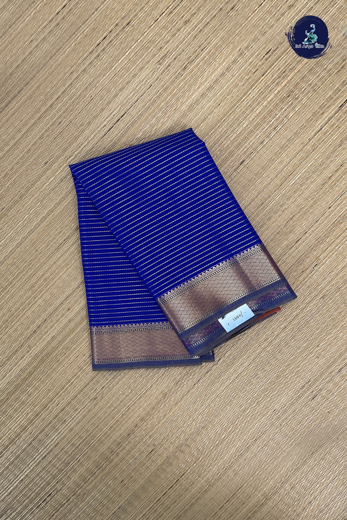 Blue Budget Semi Silk Cotton Saree With Vaira Oosi Pattern