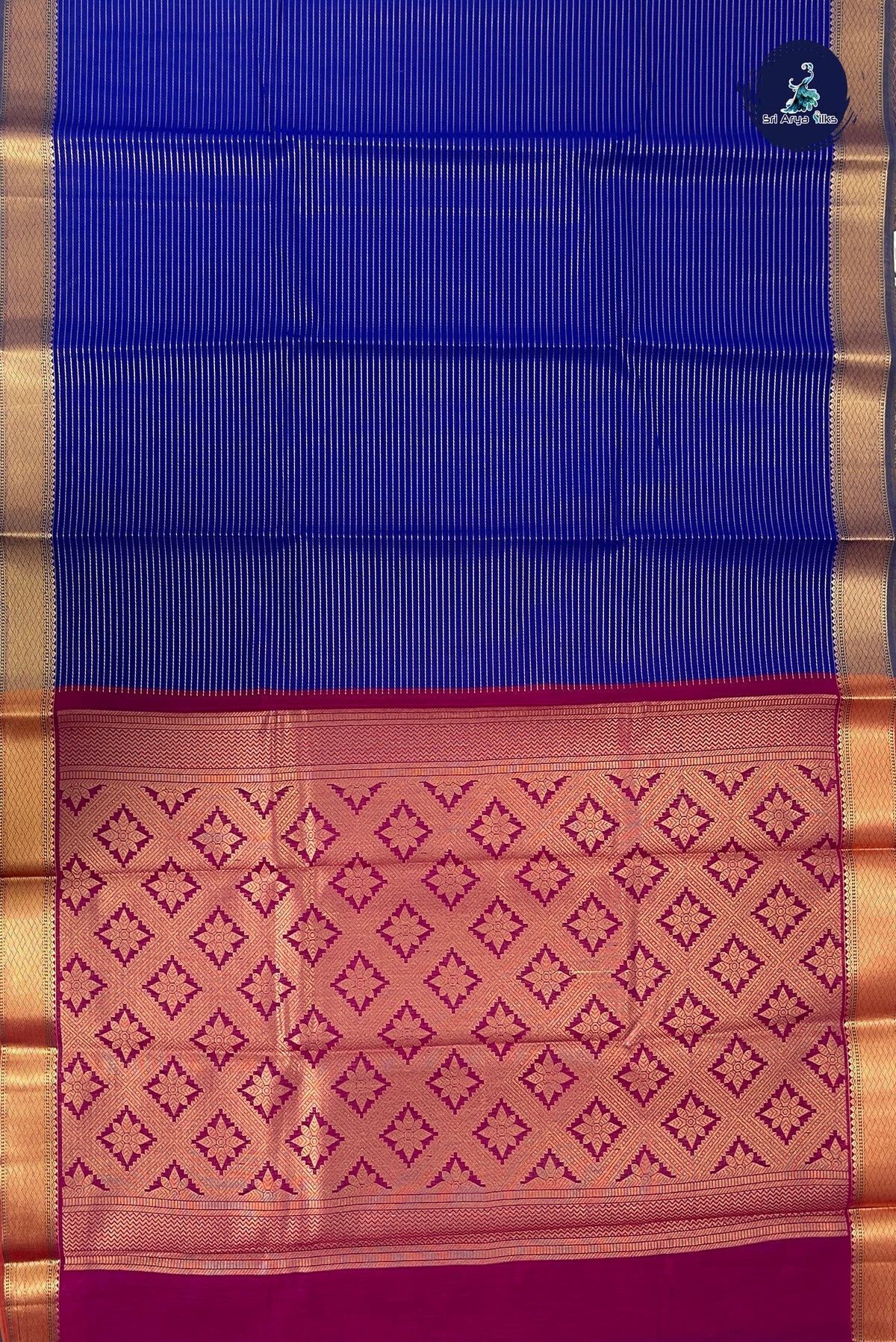 Blue Budget Semi Silk Cotton Saree With Vaira Oosi Pattern
