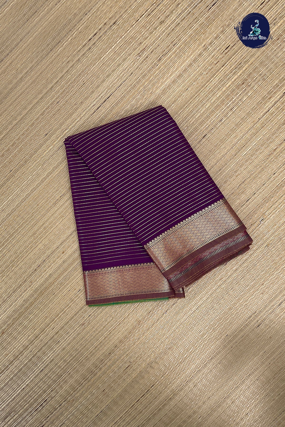 Dark Plum Budget Semi Silk Cotton Saree With Vaira Oosi Pattern