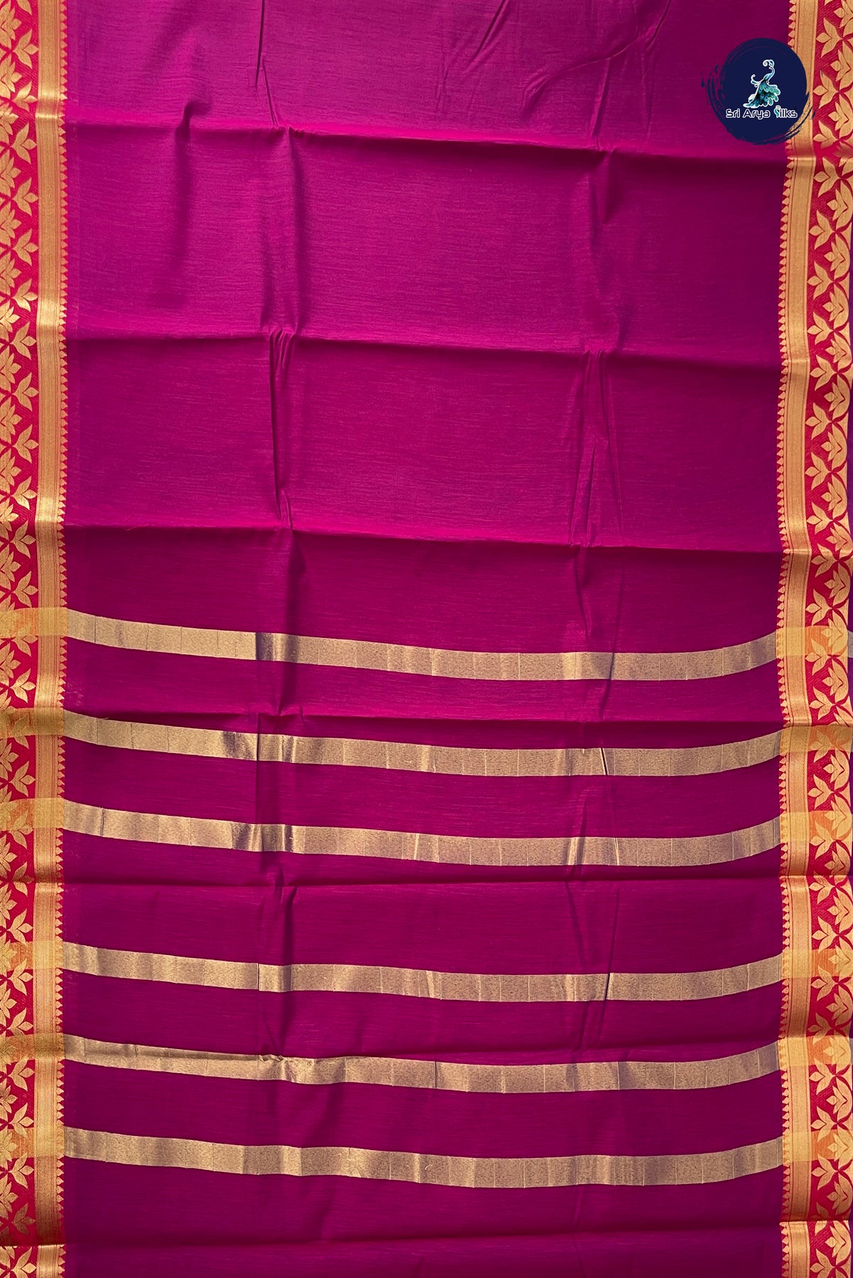 BeetRoot Shade Budget Semi Silk Cotton Saree With Plain Pattern