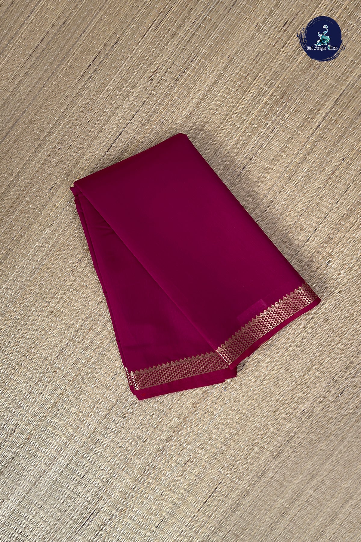 Pinkish Maroon Budget Semi Silk Cotton Saree With Plain Pattern