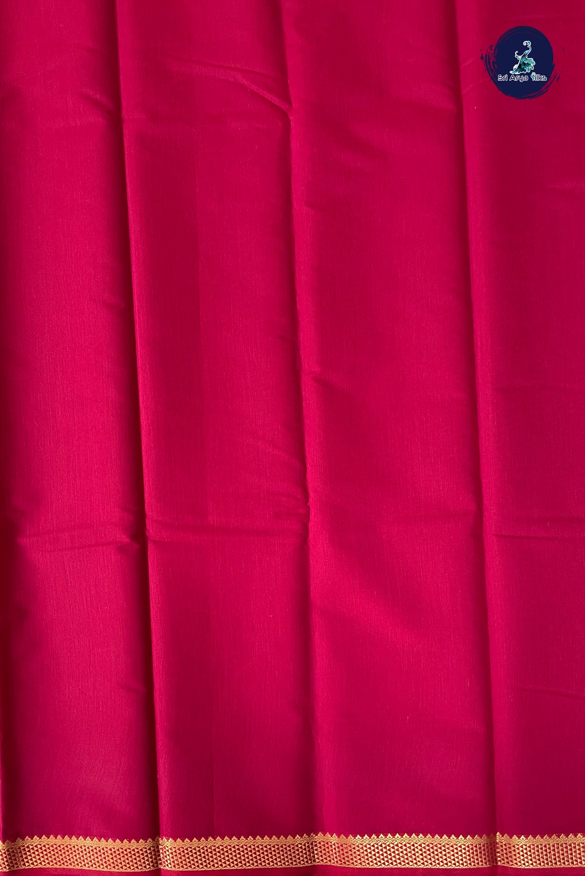 Pinkish Maroon Budget Semi Silk Cotton Saree With Plain Pattern