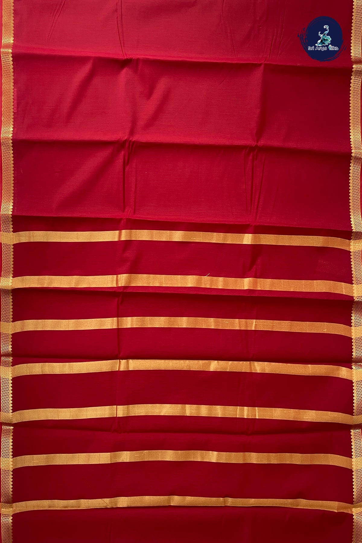 Maroon Budget Semi Silk Cotton Saree With Plain Pattern