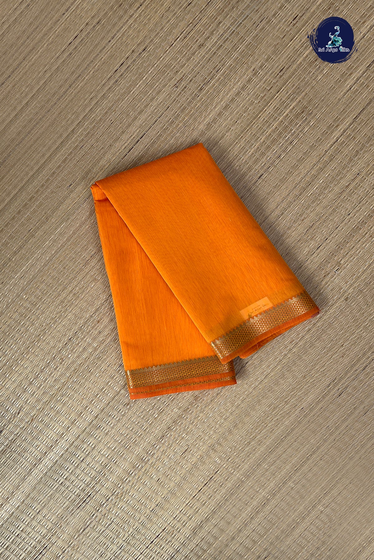 Yellow Budget Semi Silk Cotton Saree With Plain Pattern