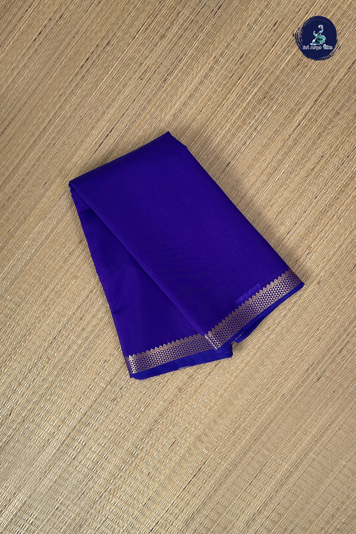 Violet Budget Semi Silk Cotton Saree With Plain Pattern