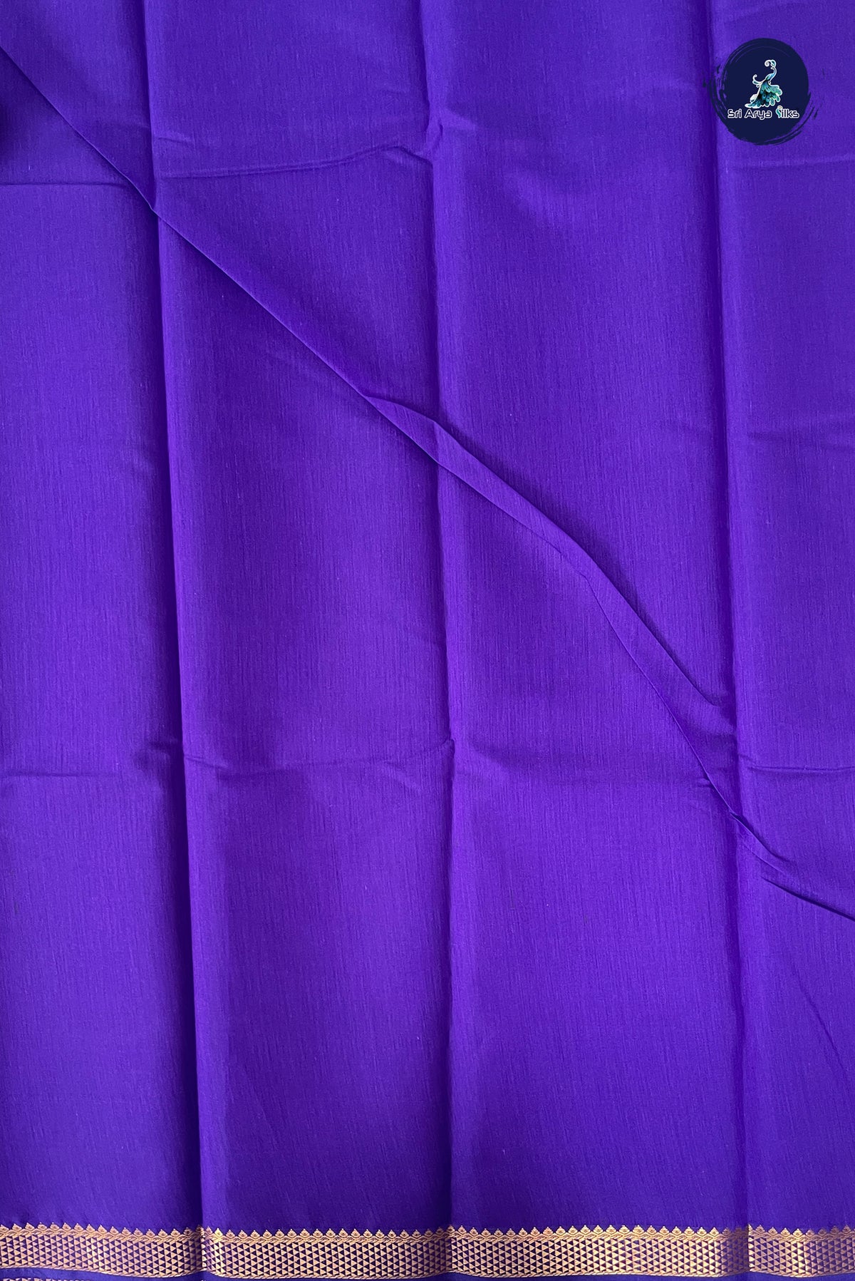 Violet Budget Semi Silk Cotton Saree With Plain Pattern