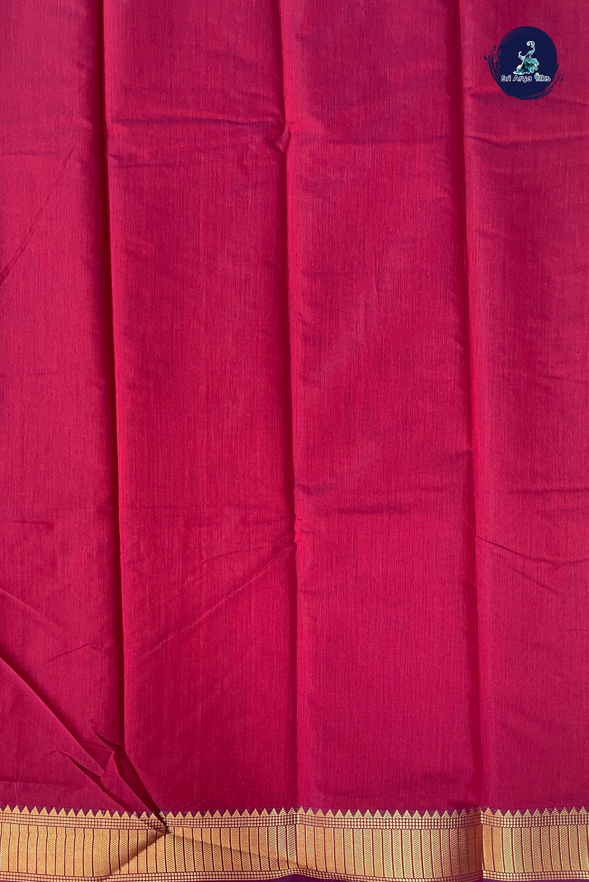 Pinkish Maroon Budget Semi Silk Cotton Saree With Plain Pattern