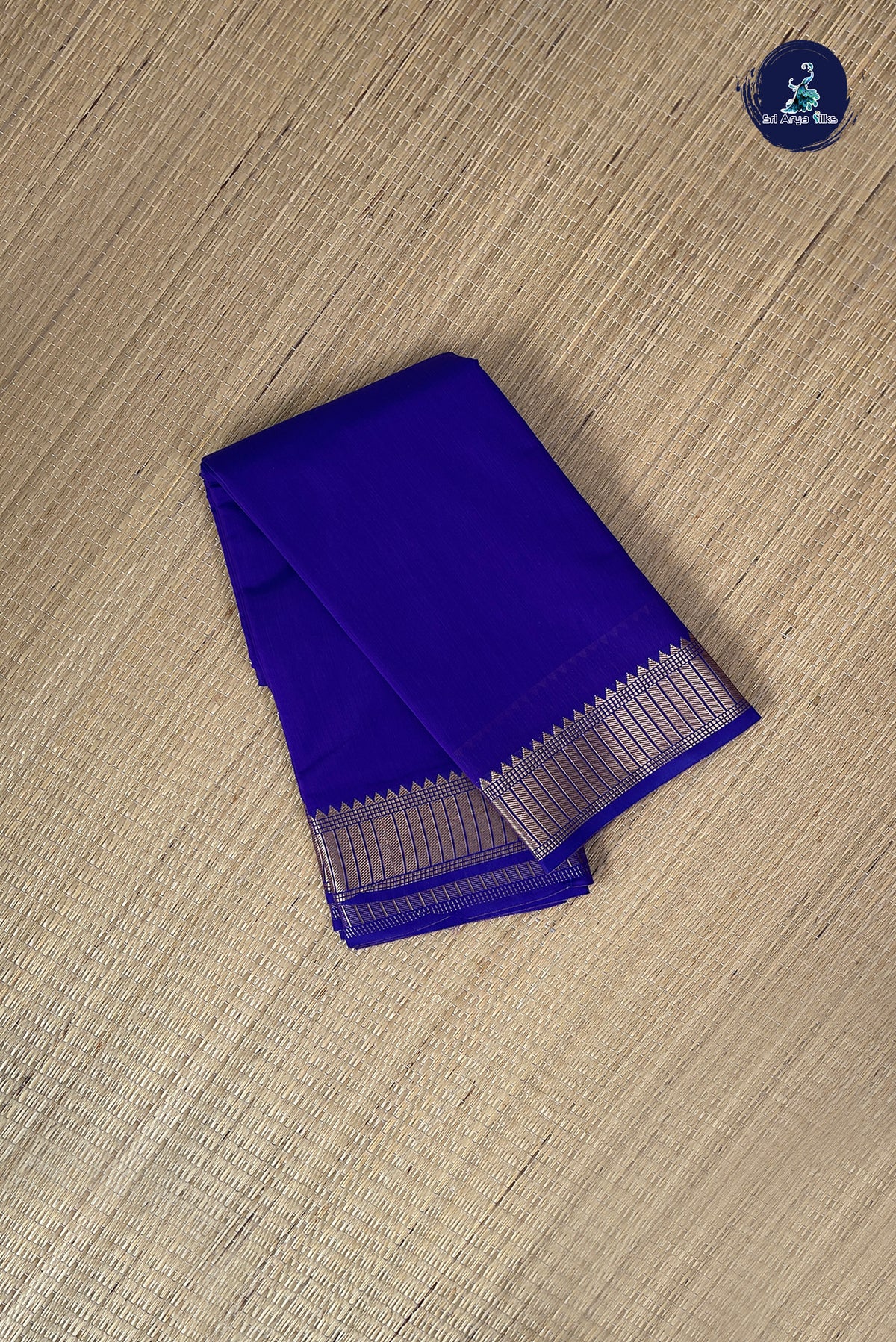 Violet Budget Semi Silk Cotton Saree With Plain Pattern