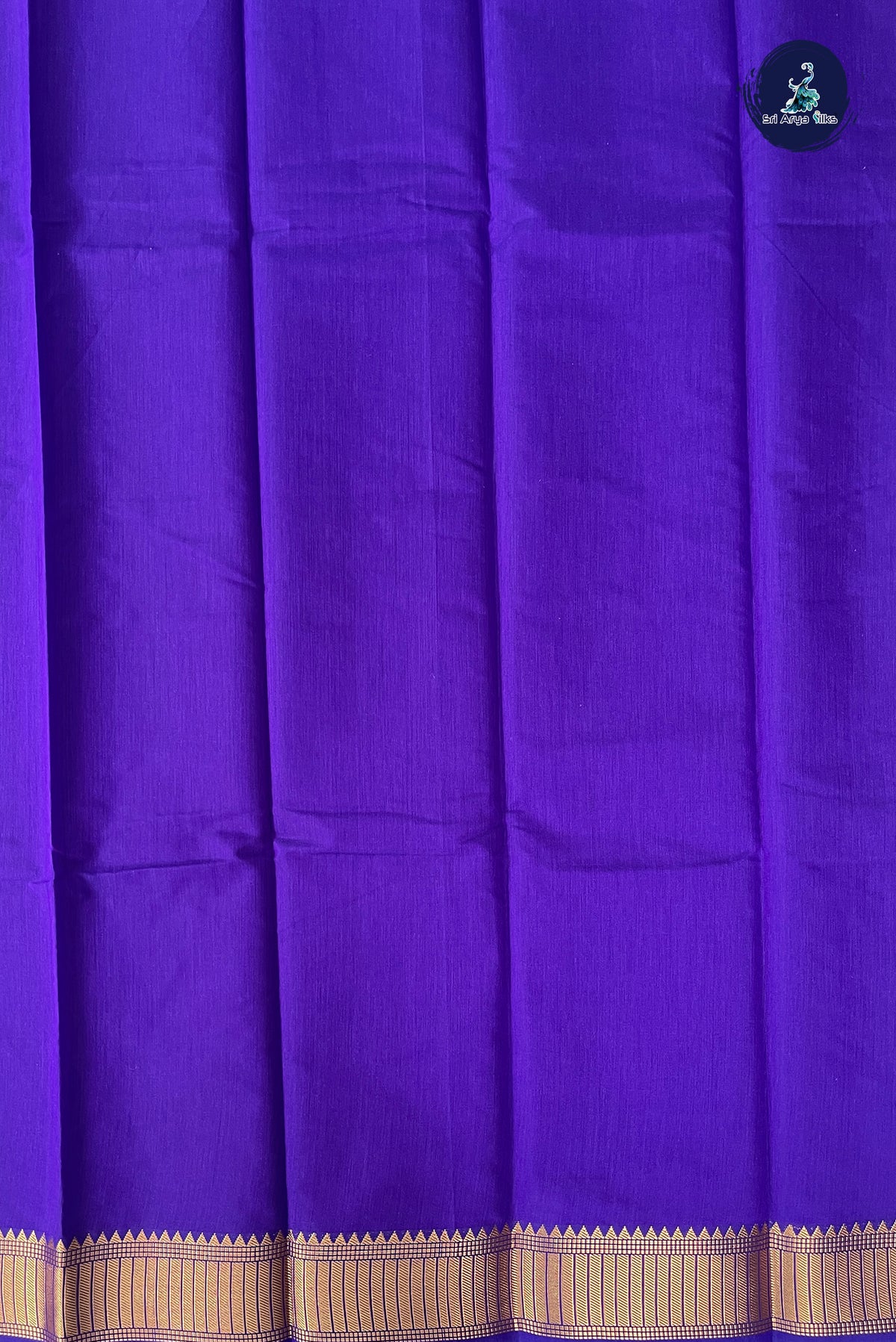 Violet Budget Semi Silk Cotton Saree With Plain Pattern