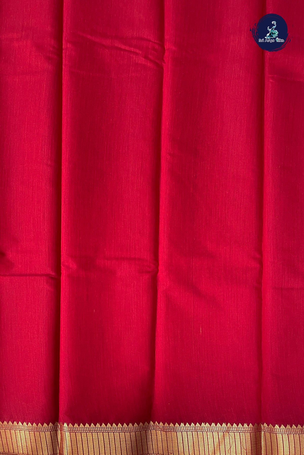 Maroon Budget Semi Silk Cotton Saree With Plain Pattern