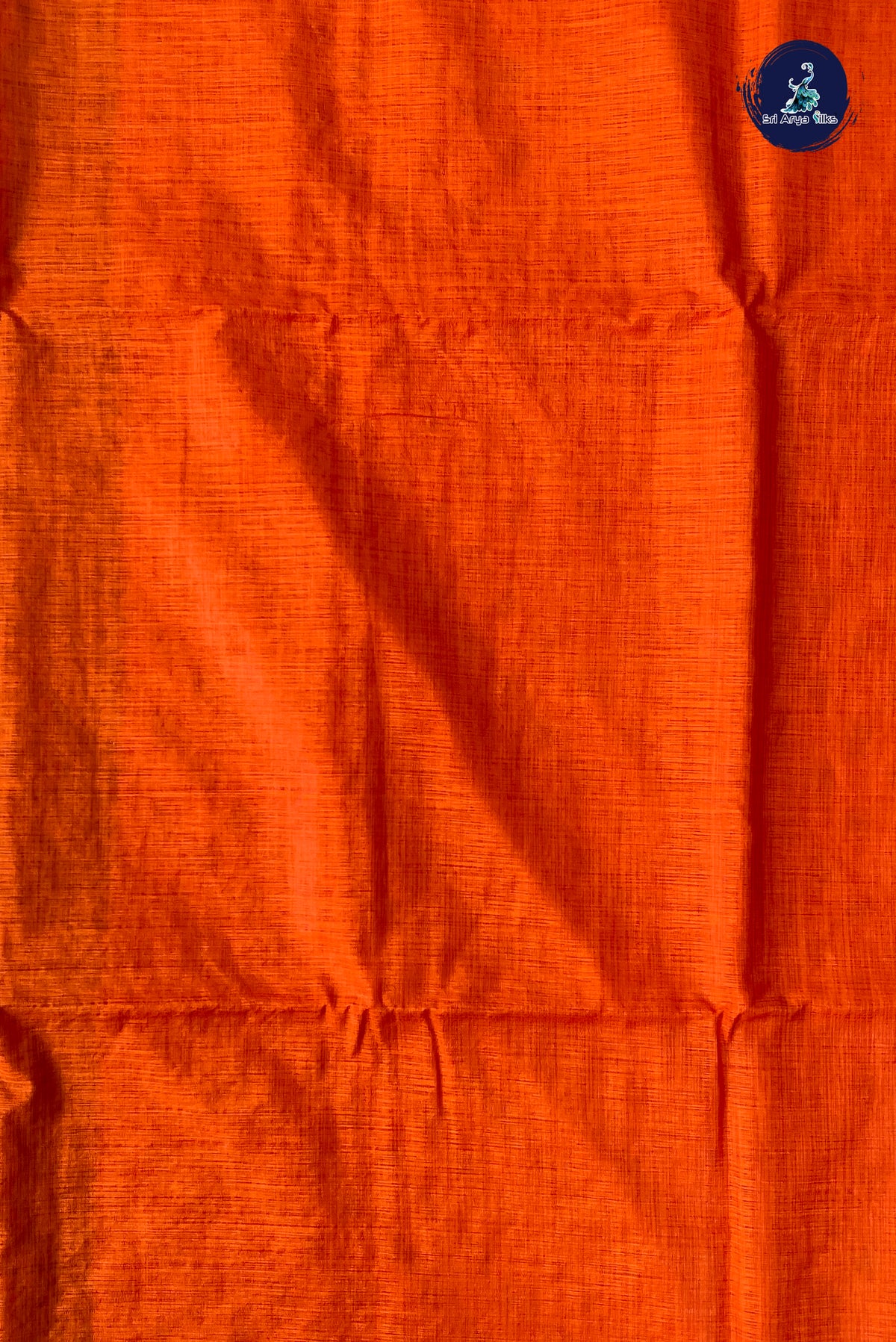 Orange Semi Tussar Saree With Zari Buttas Pattern