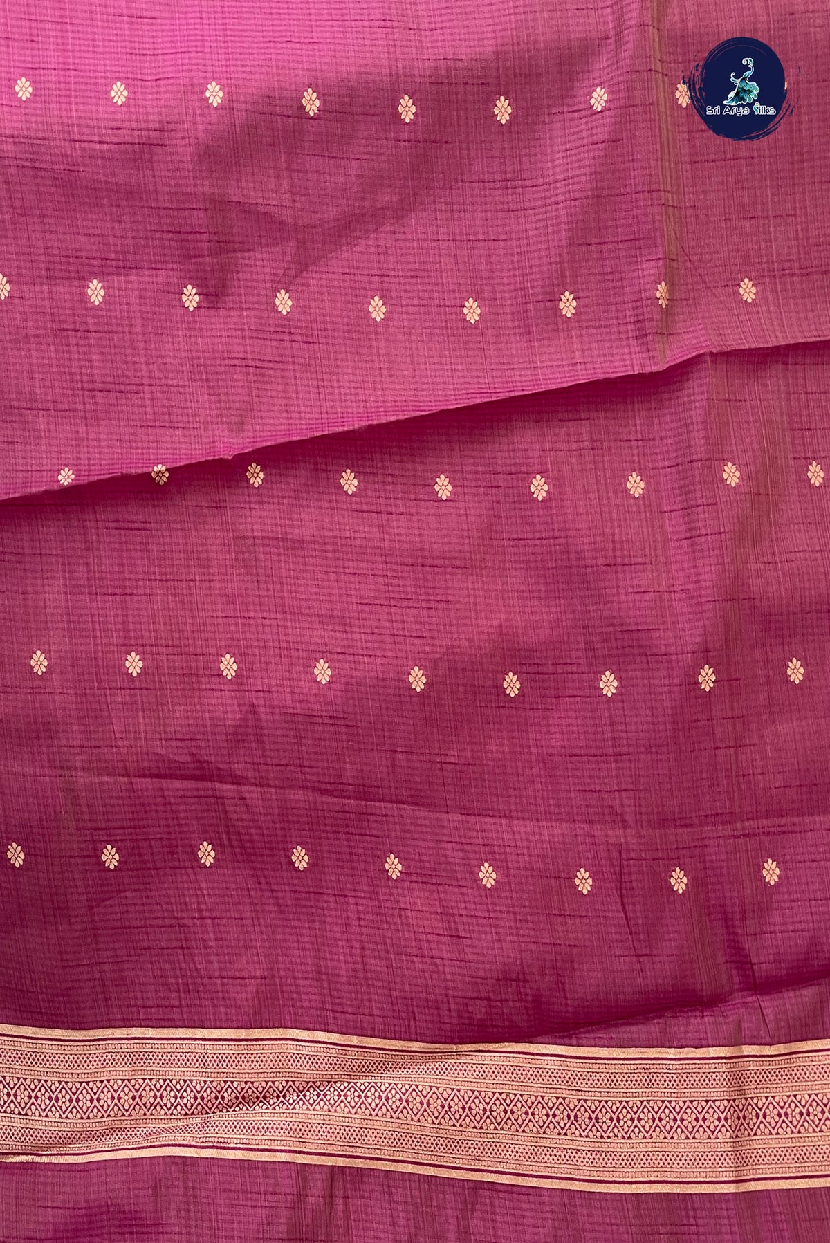 BeetRoot Shade Semi Tussar Saree With Zari Buttas Pattern