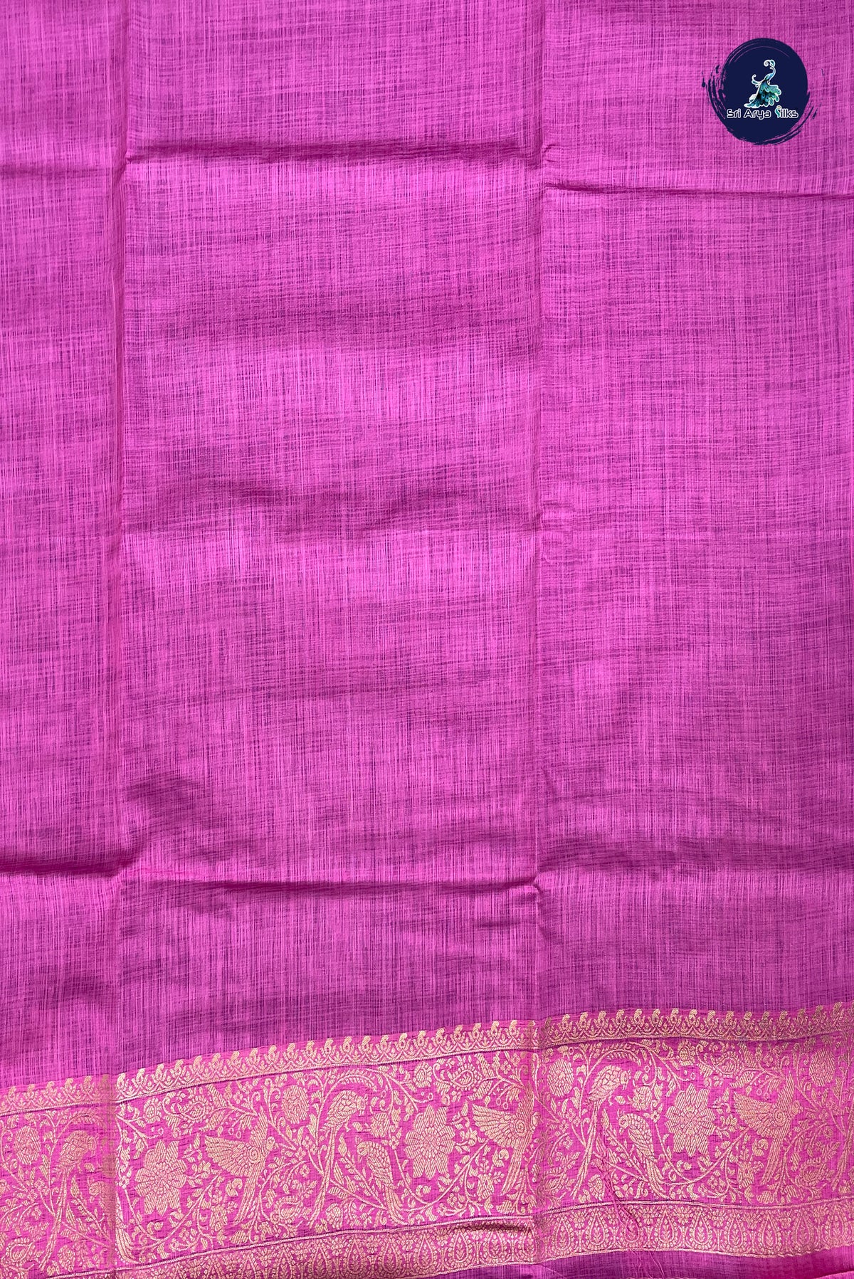 Ink Blue Semi Raw Silk Saree With Zari Buttas Pattern