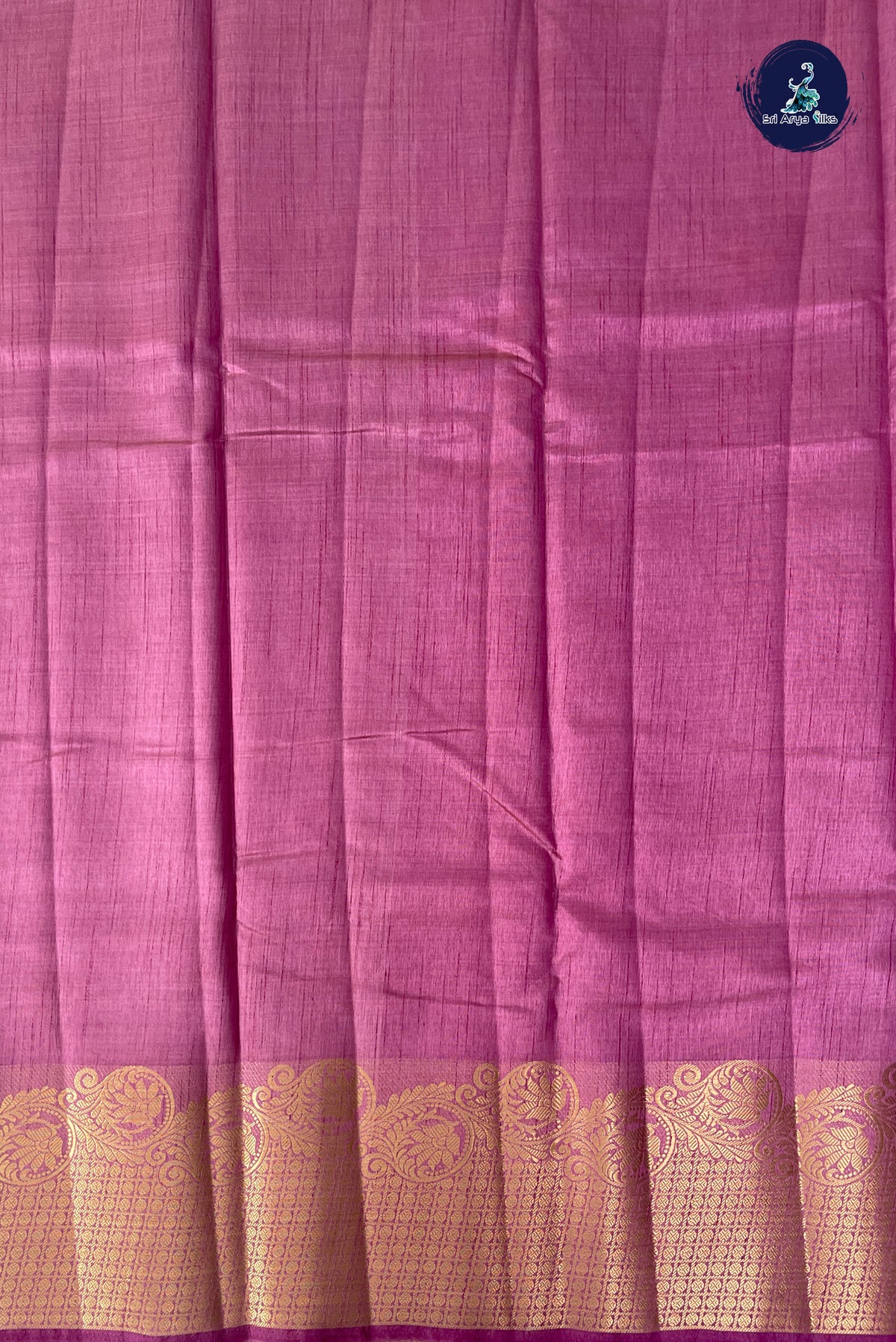 Mauve Semi Tussar Saree With Plain Pattern