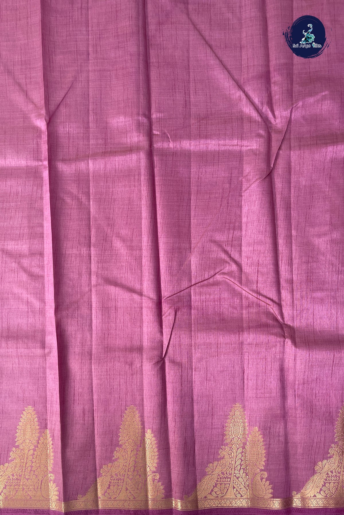 Mauve Semi Tussar Saree With Plain Pattern