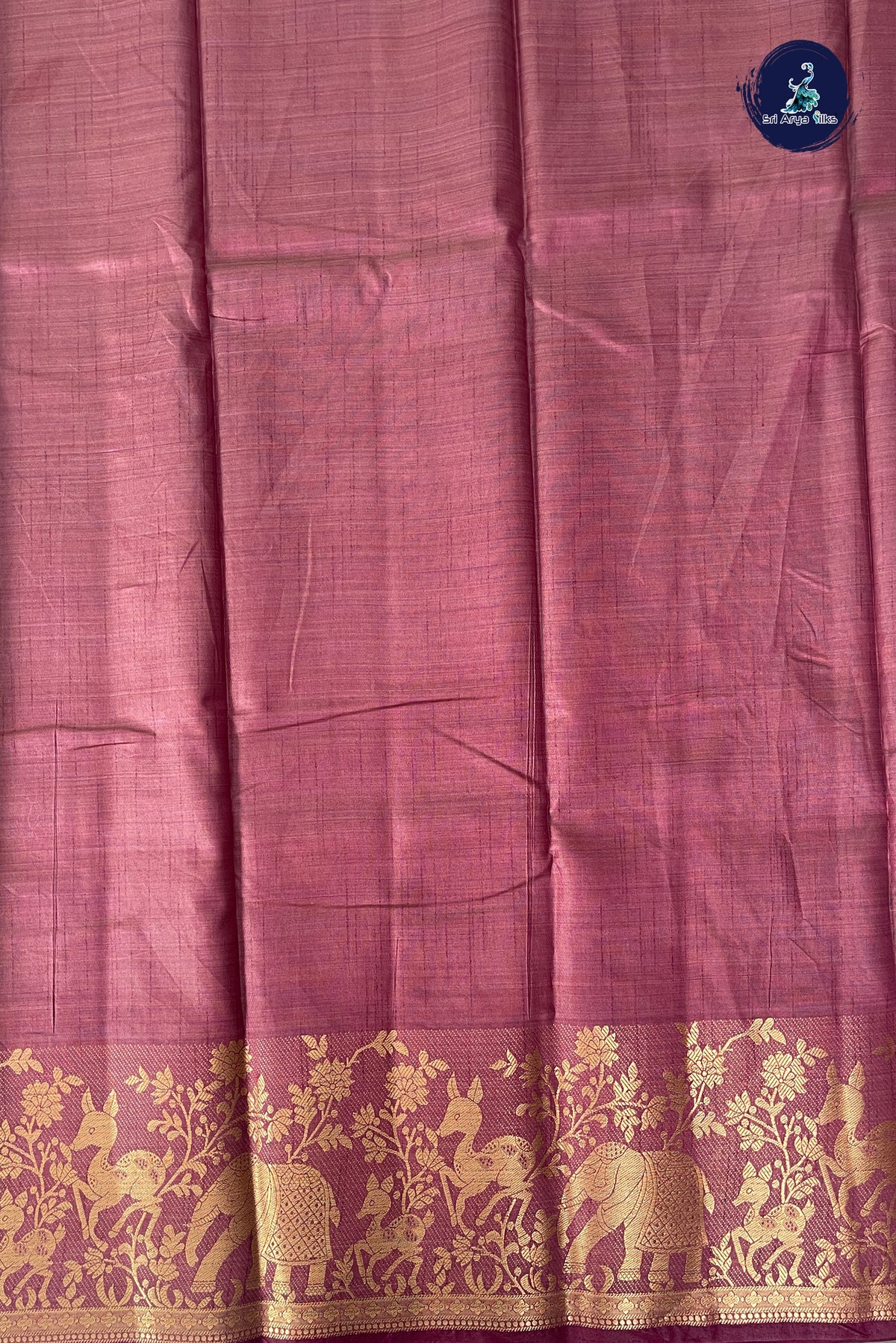 Wine Semi Tussar Saree With Plain Pattern
