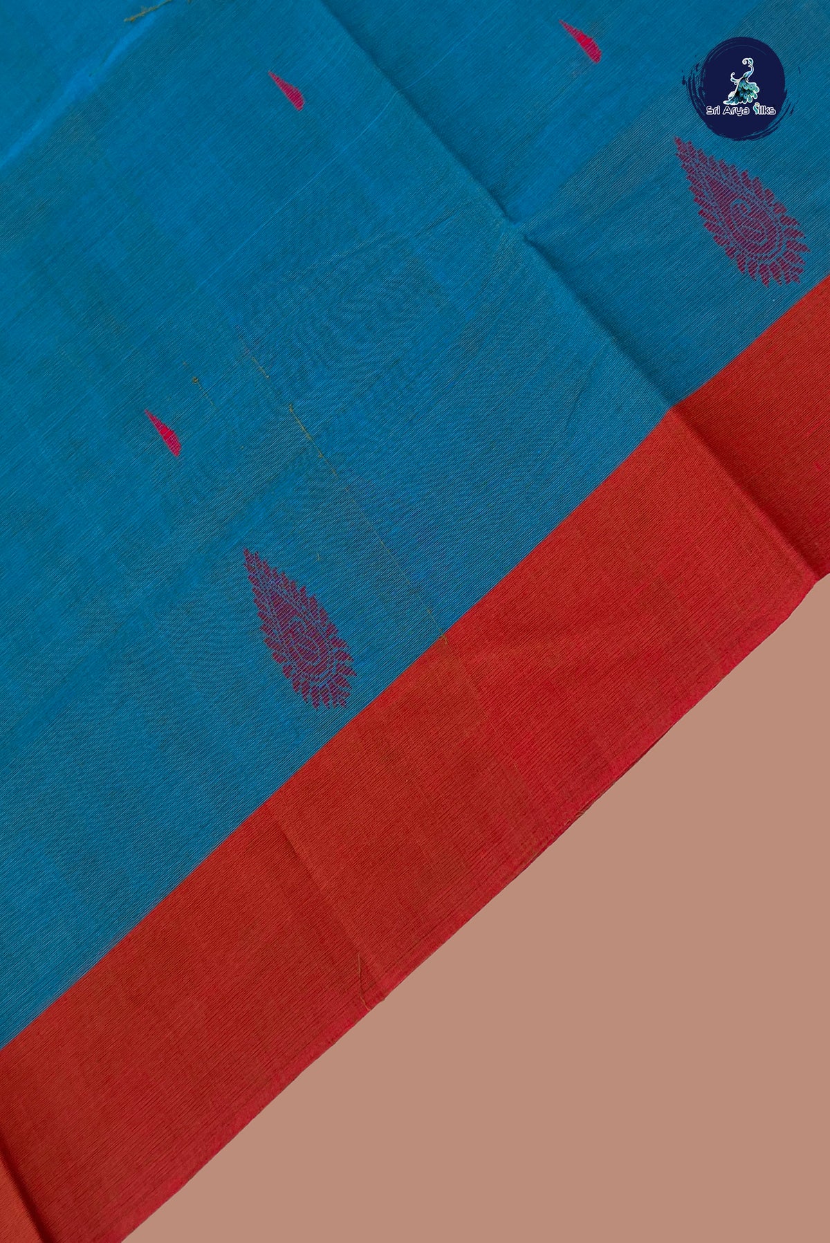 Blue Kanchi Cotton Saree With Buttas Pattern