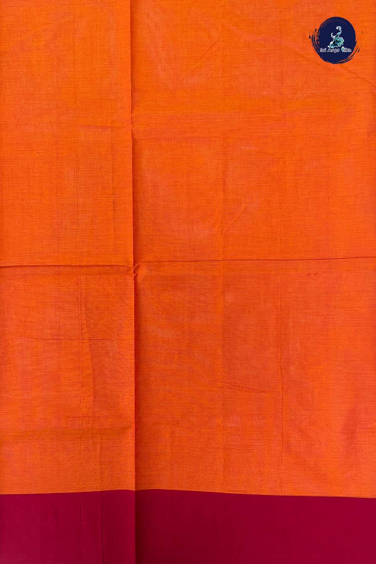Orange Kanchi Cotton Saree With Buttas Pattern