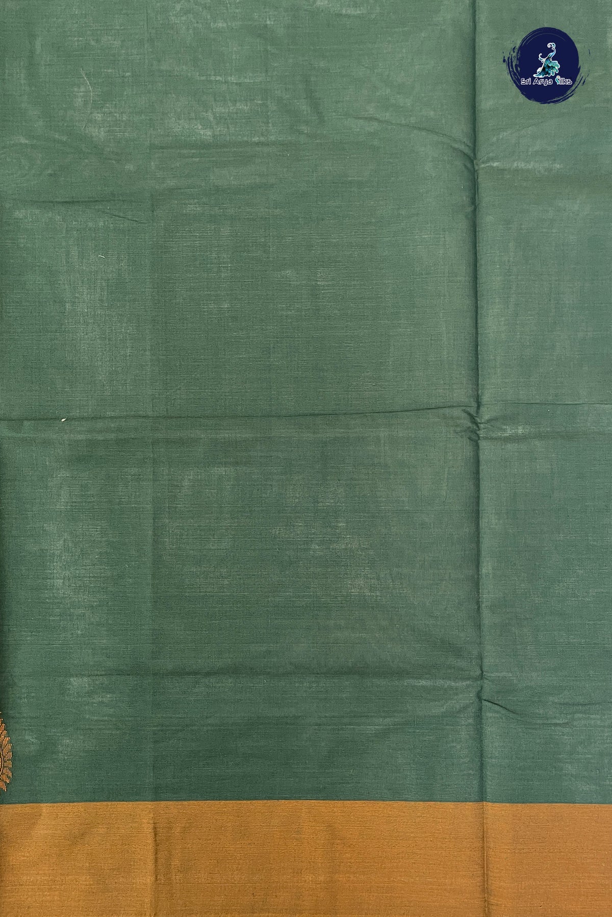 Green Kanchi Cotton Saree With Buttas Pattern