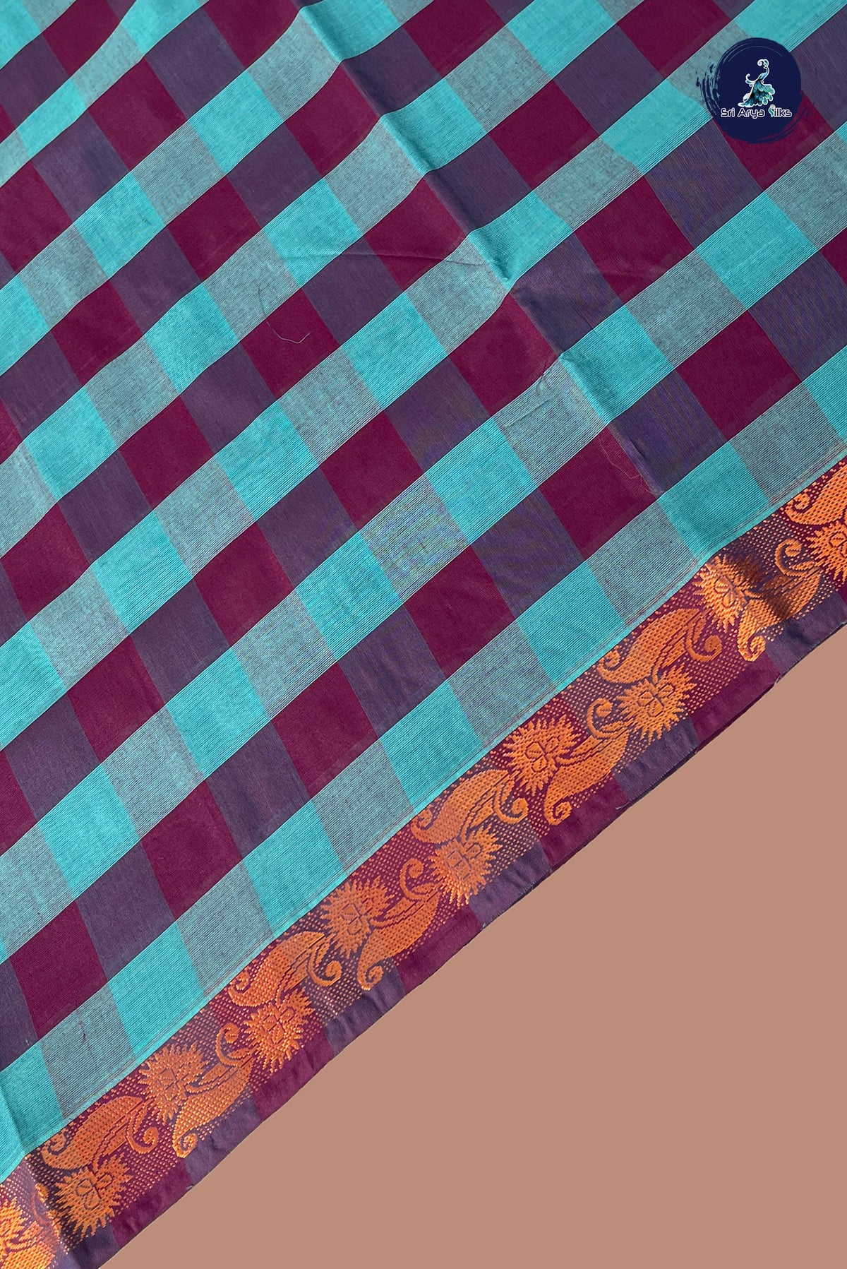 Multi Colour Chettinad Cotton Saree With Paalum Pazham Kattam Pattern