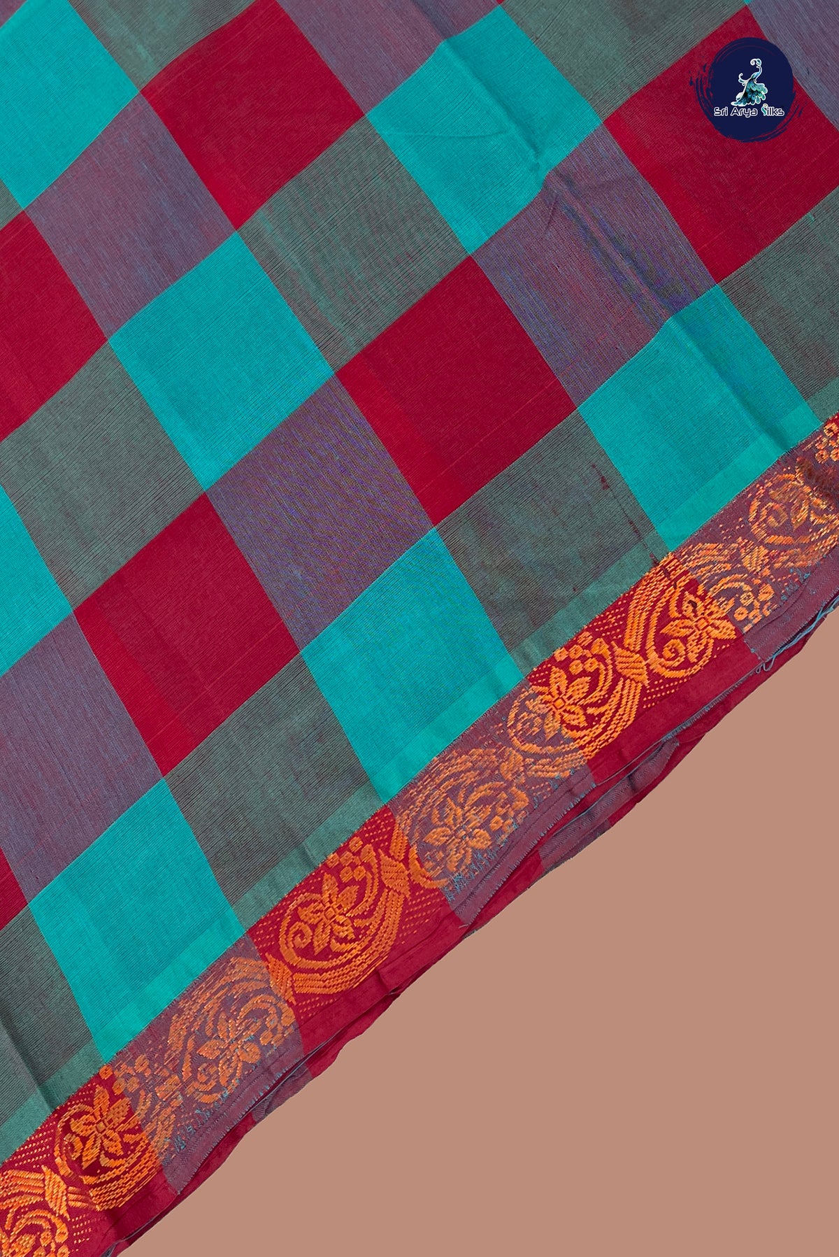 Multi Colour Chettinad Cotton Saree With Paalum Pazham Kattam Pattern