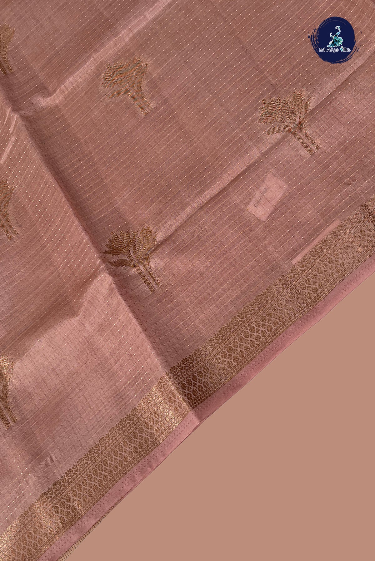 Pastel Shade Semi Tussar Saree With Zari Woven Pattern