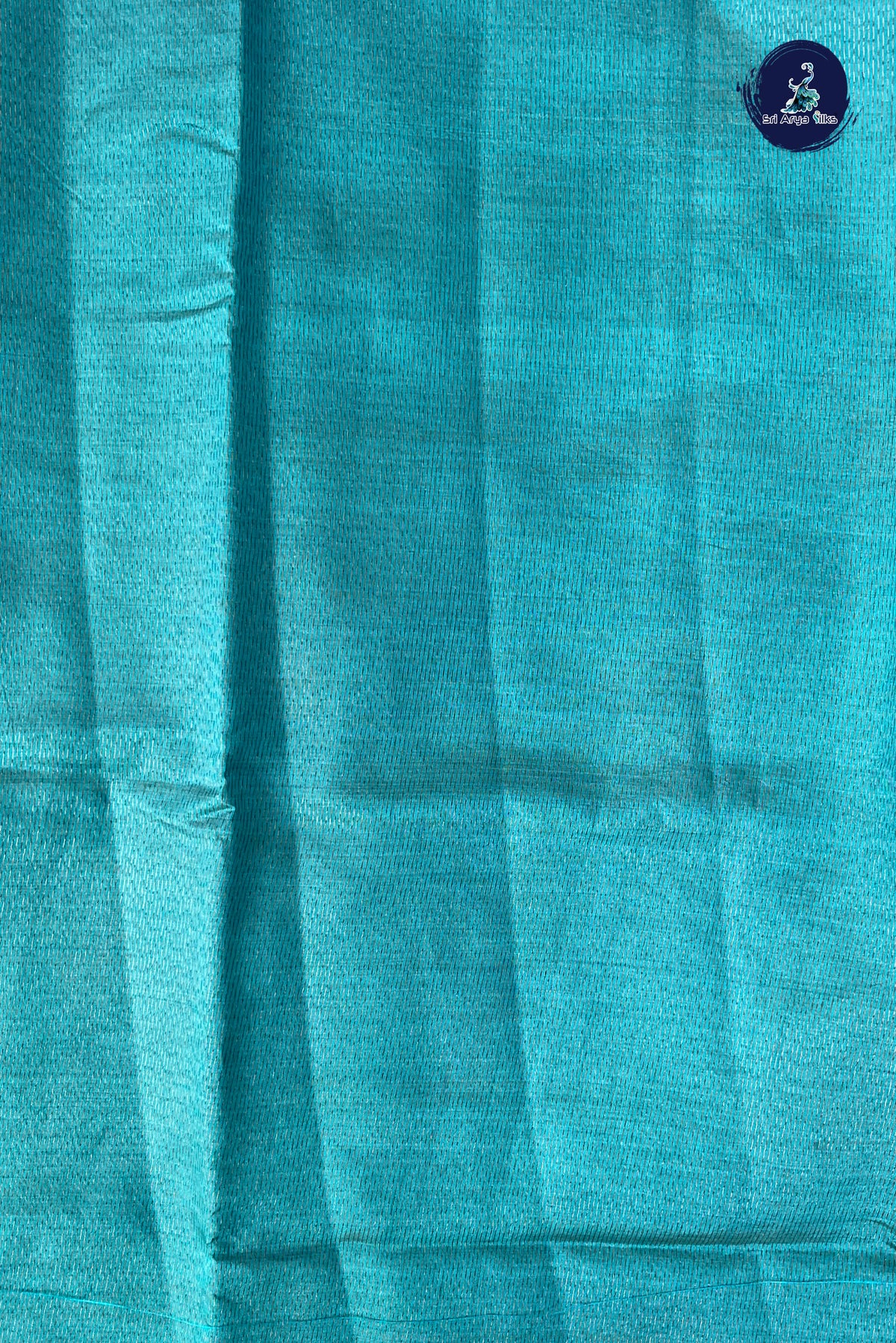 Teal Blue Semi Tussar Saree With Zari Woven Pattern