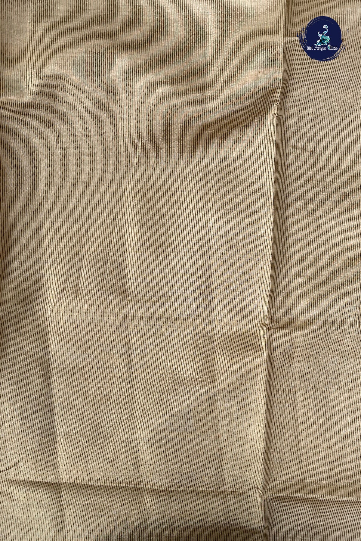 Beige Semi Tussar Saree With Zari Woven Pattern
