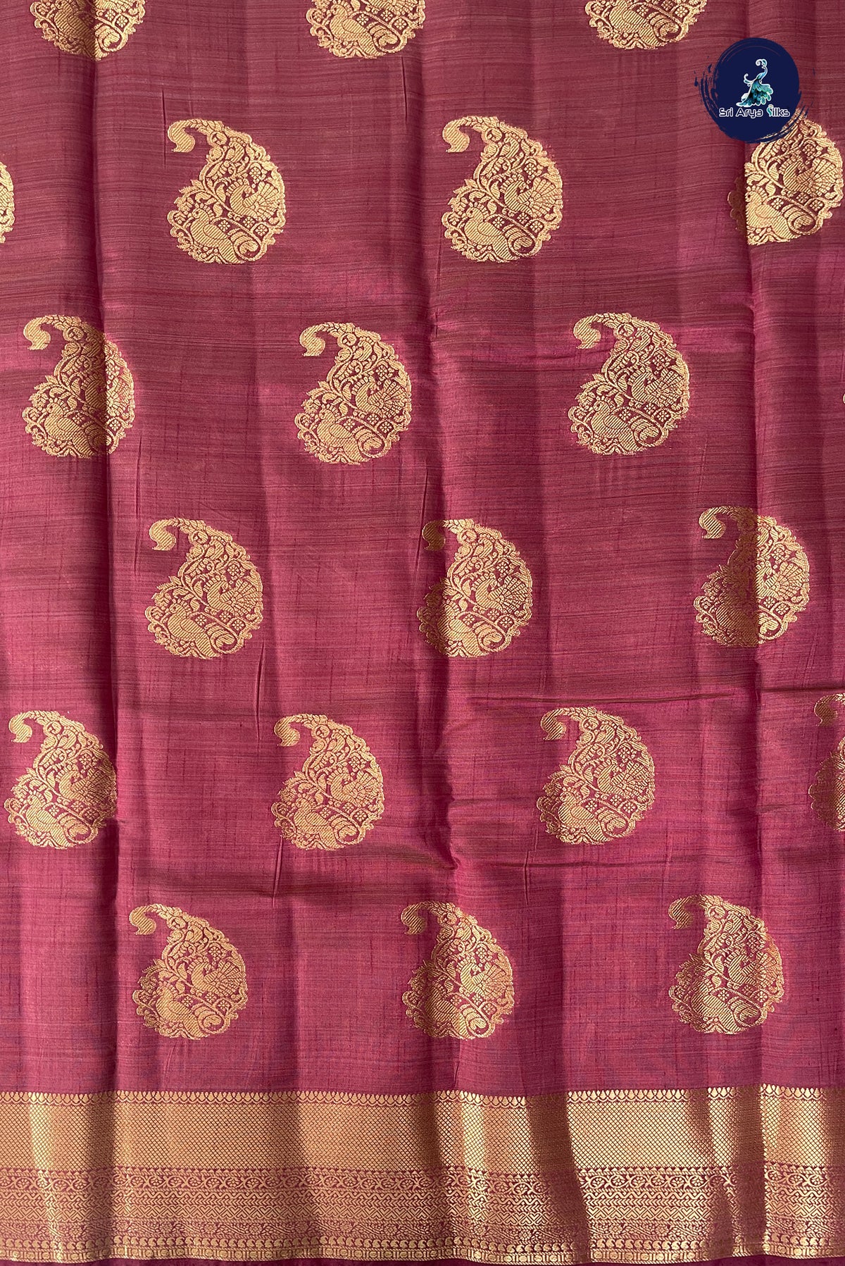 Snuf Semi Tussar Saree With Zari Buttas Pattern