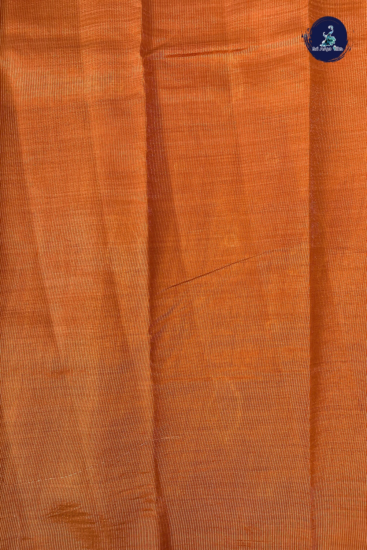 Orange Semi Tussar Saree With Zari Buttas Pattern