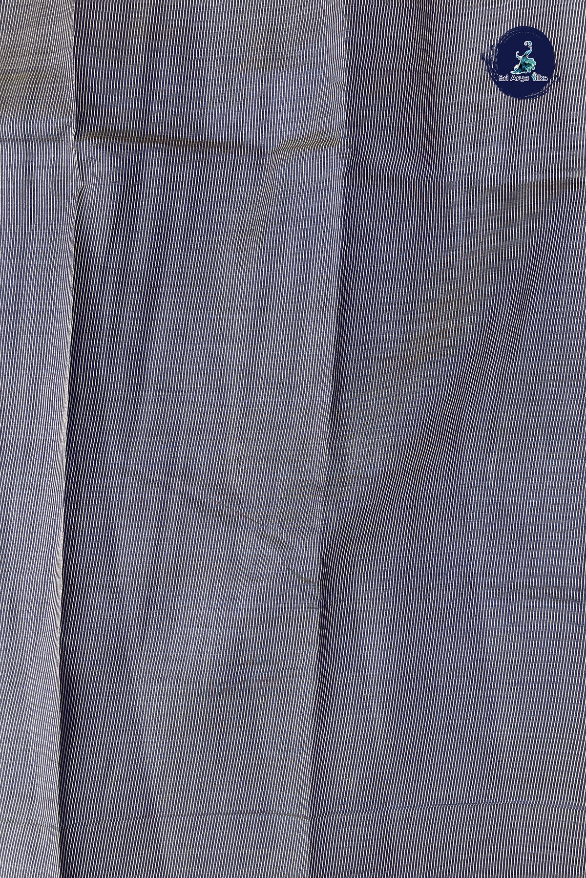Dark Blue Semi Tussar Saree With Zari Buttas Pattern