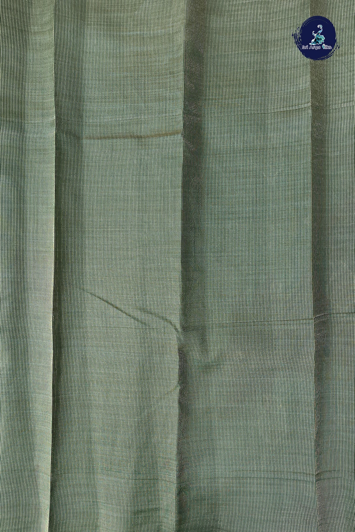Dark Green Semi Tussar Saree With Zari Buttas Pattern