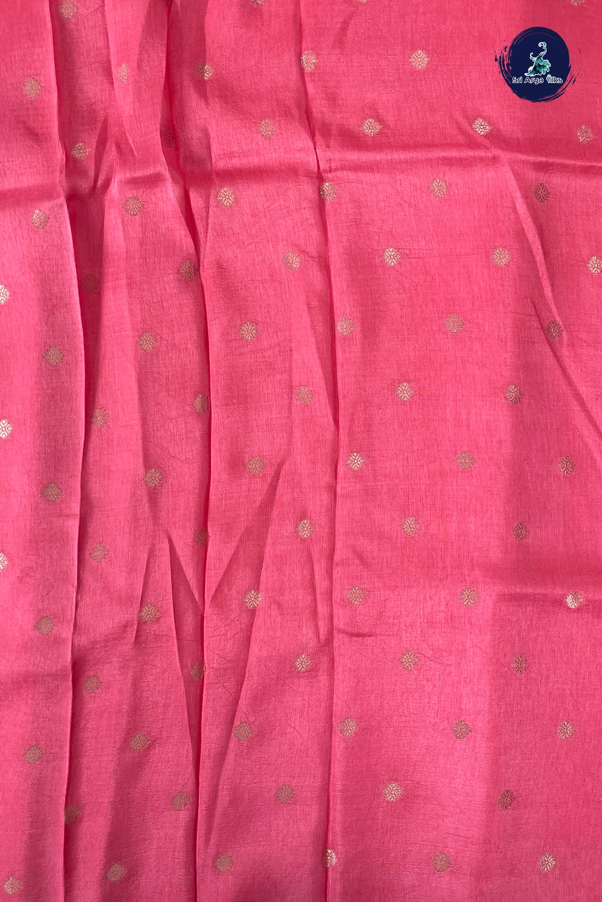 Light Pink Semi Banarasi Saree With Zari Checked Pattern
