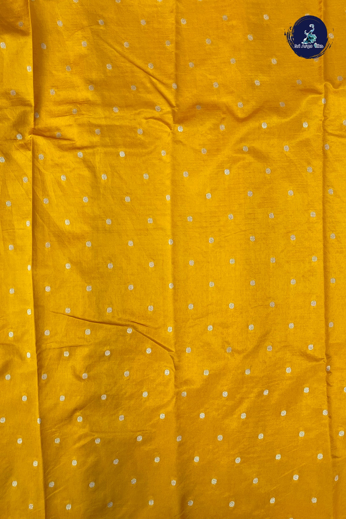 Yellowish Orange Semi Banarasi Saree With Zari Checked Pattern