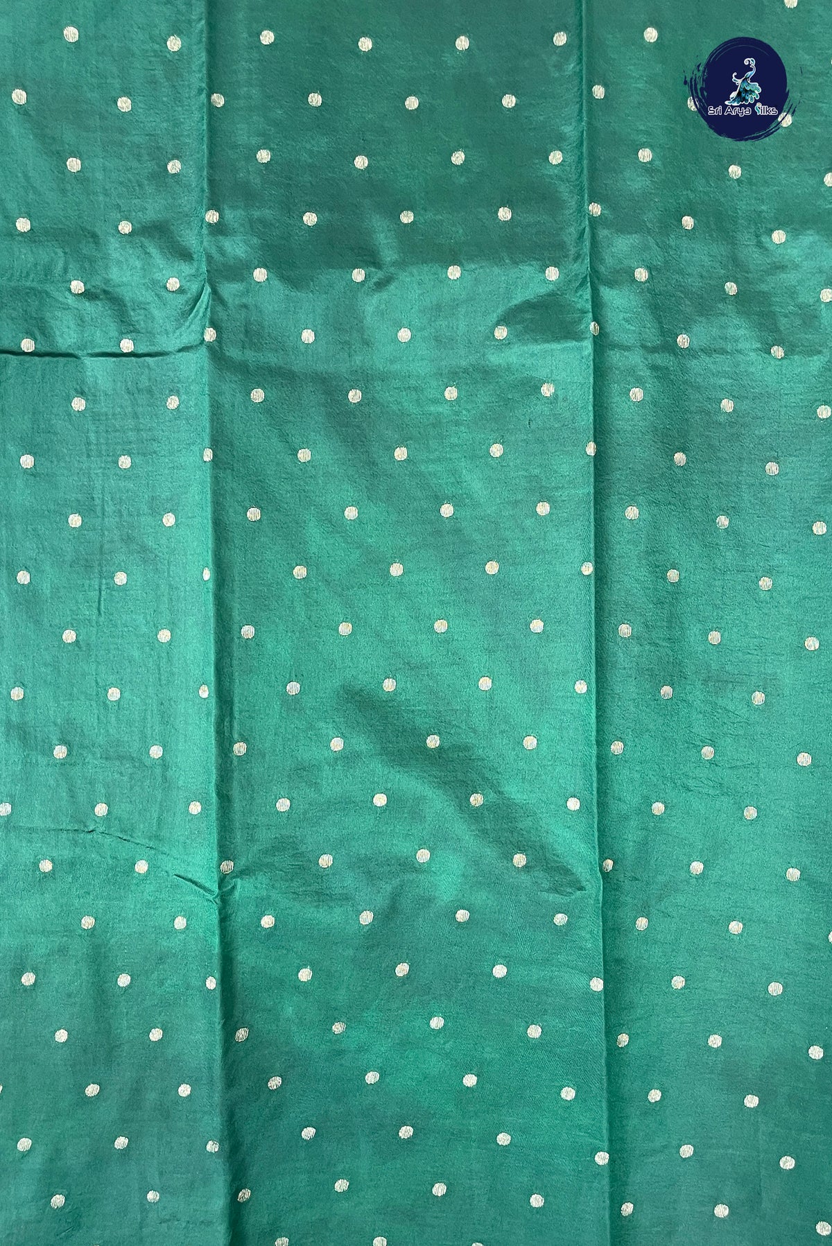 Dark Green Semi Banarasi Saree With Zari Checked Pattern