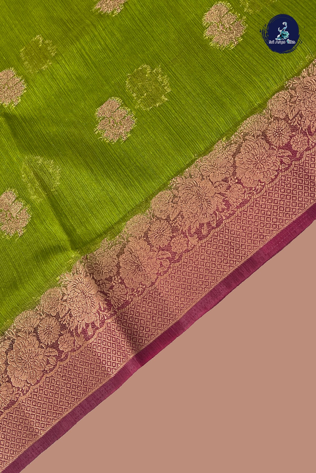 Mehendi Green Raw Silk Saree With Zari Buttas Pattern