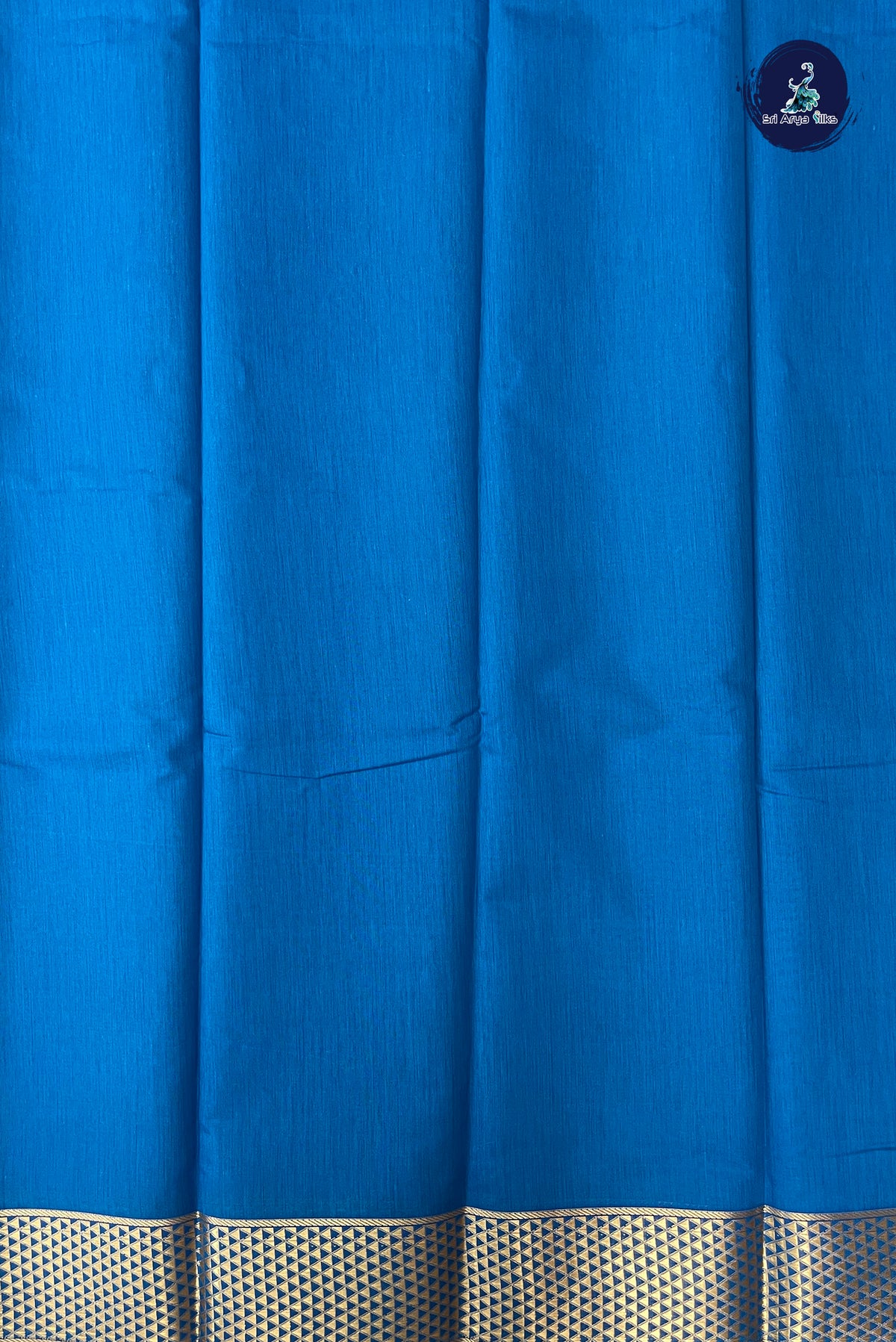 Blue Budget Semi Silk Cotton Saree With Zari Buttas Pattern