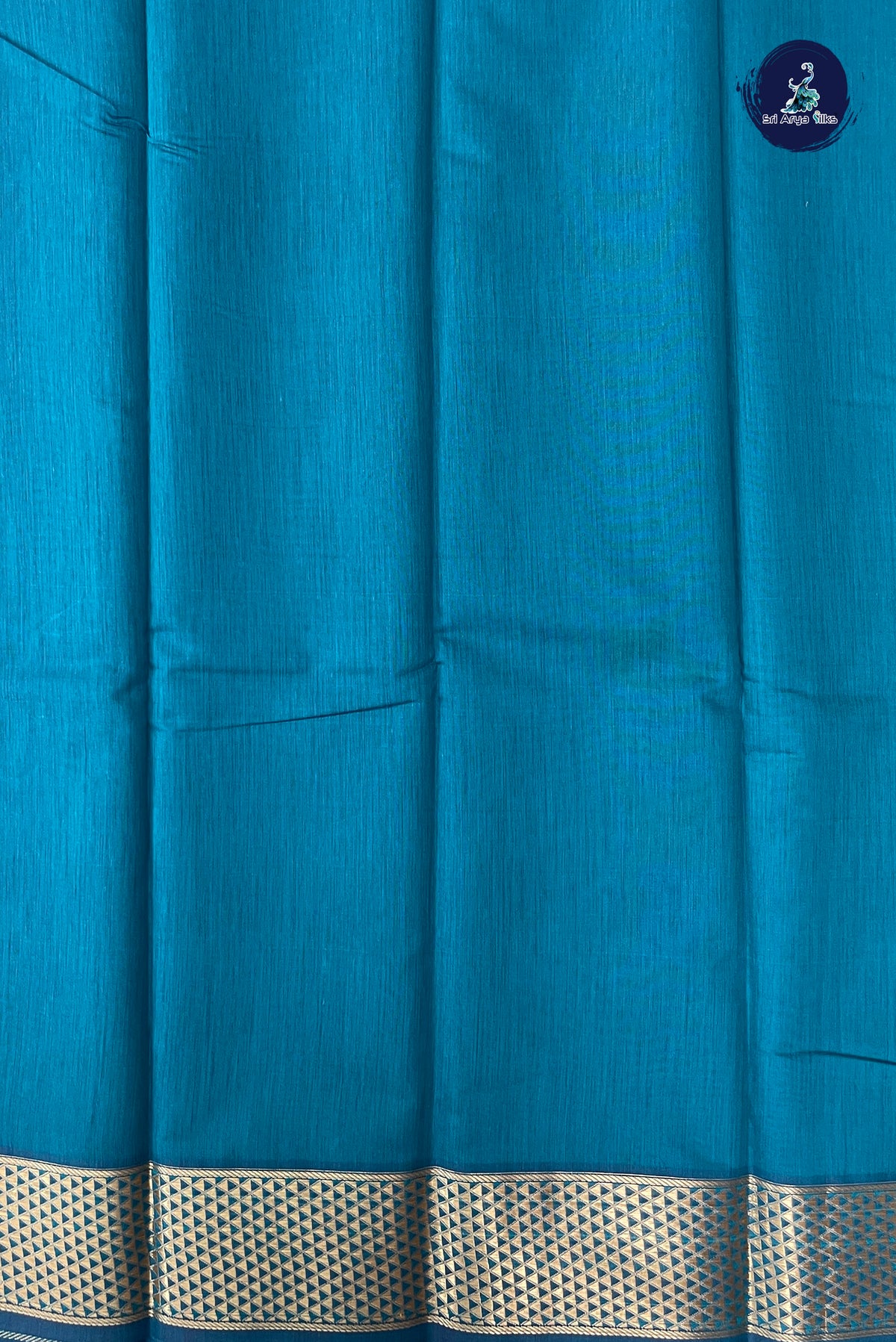 Teal Budget Semi Silk Cotton Saree With Zari Buttas Pattern